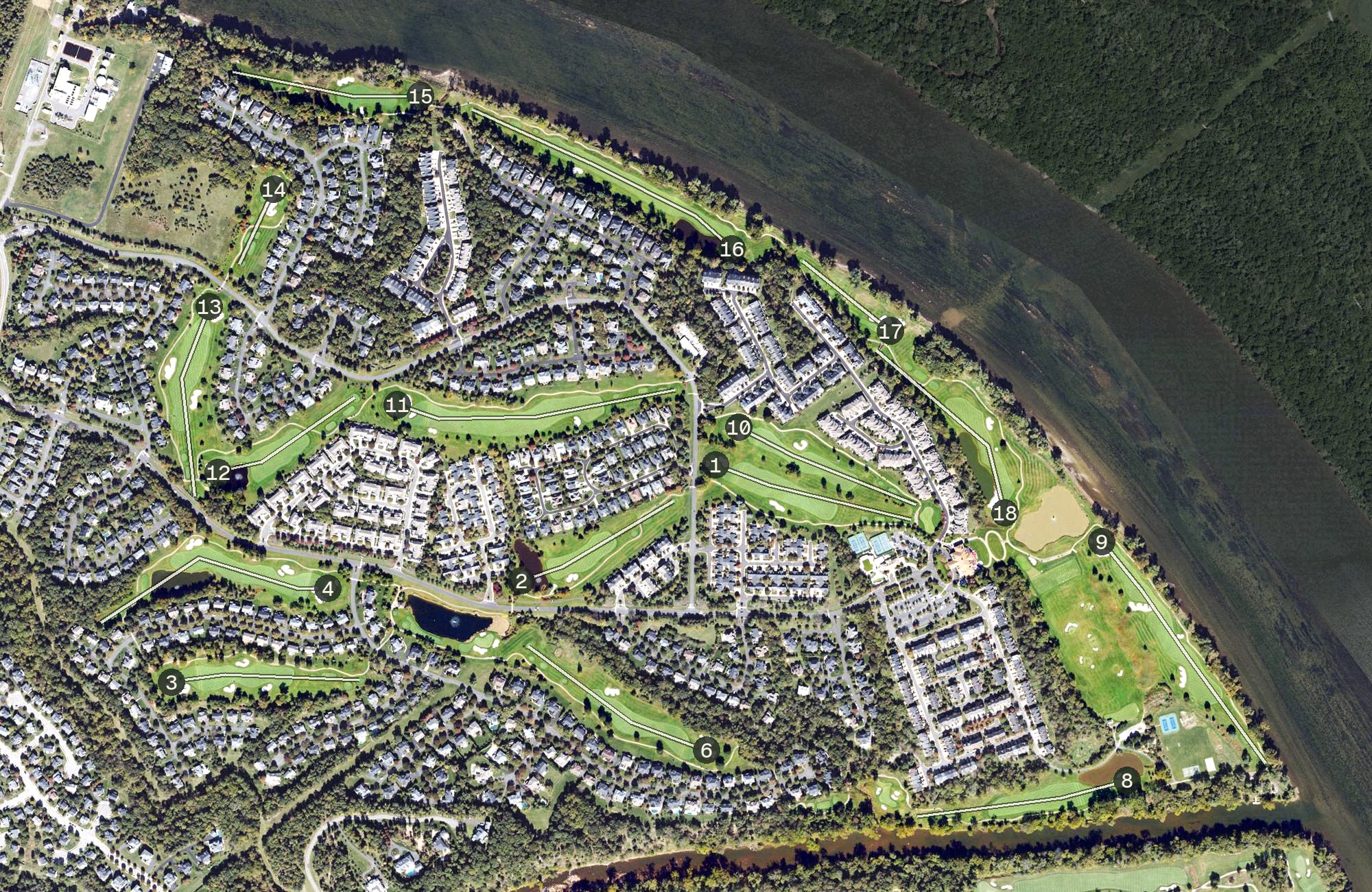 Aerial view of River Creek Golf Course, VA