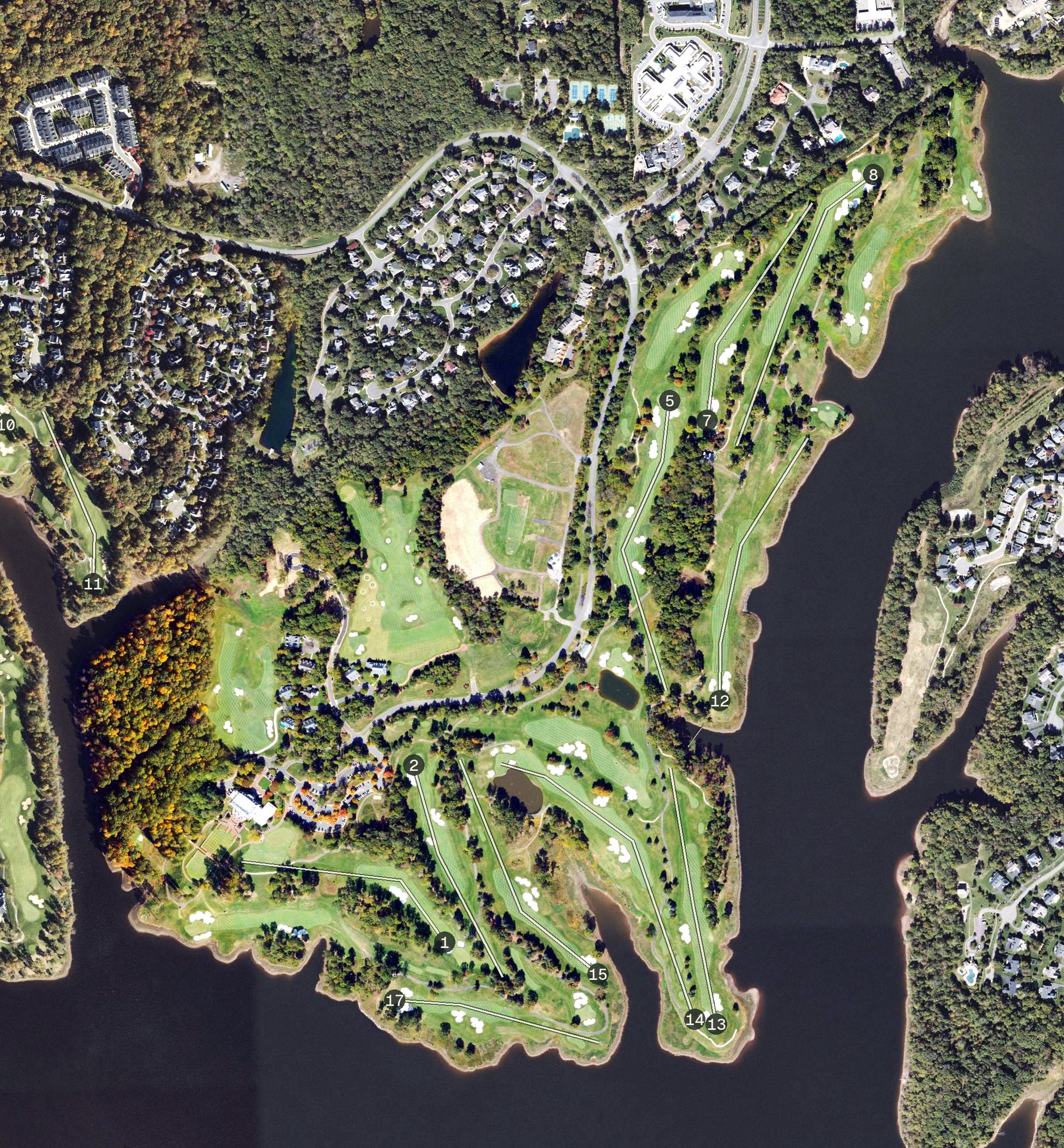 Aerial view of Robert Trent Jones Golf Club, VA