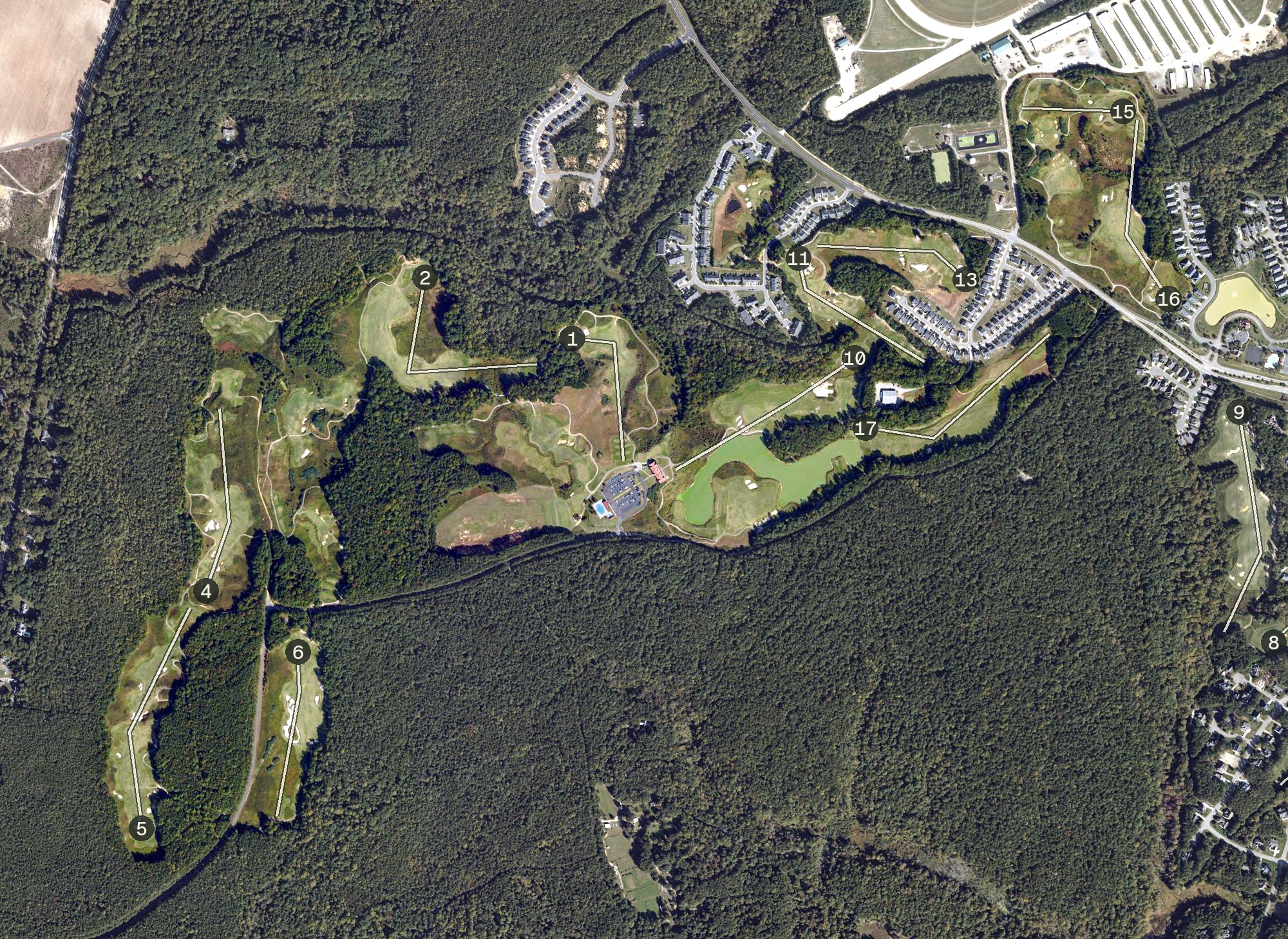 Aerial view of Royal New Kent Golf Club, VA