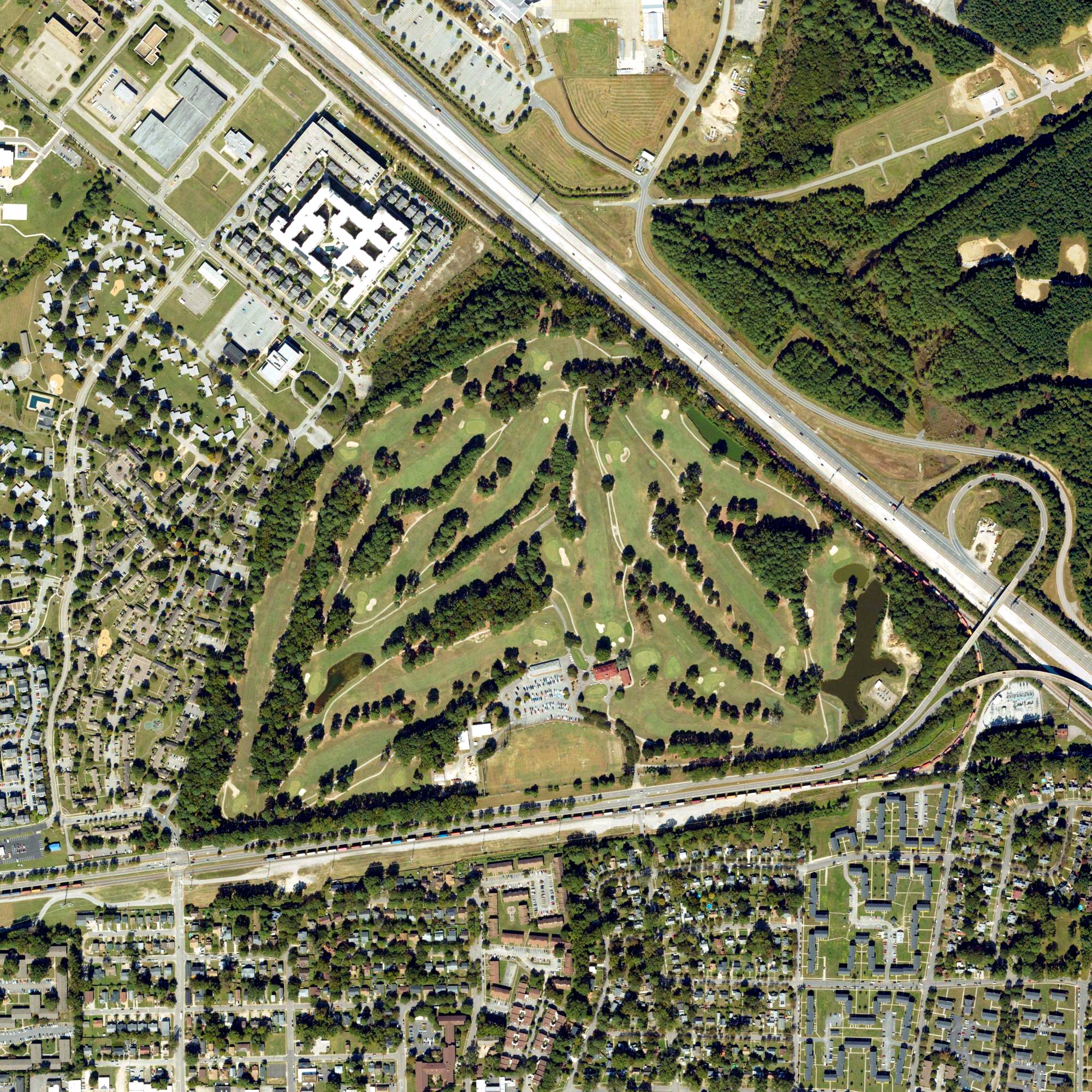 Aerial view of Sewells Point Golf Course, VA