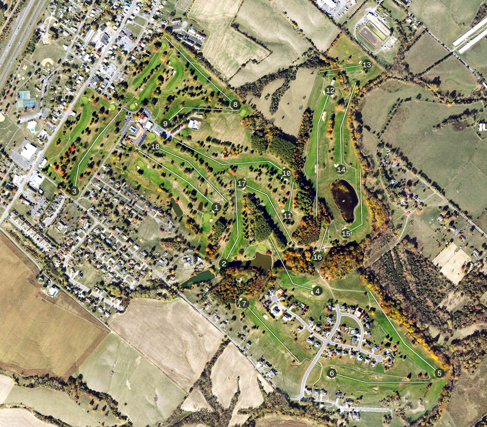 Aerial view of Shenvalee Golf Resort, VA