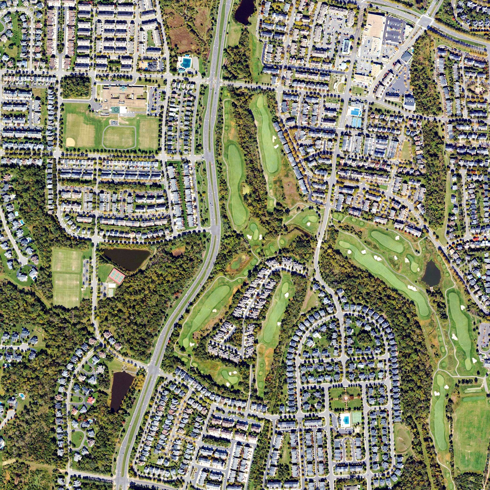 Aerial view of South Riding Golf Course, VA