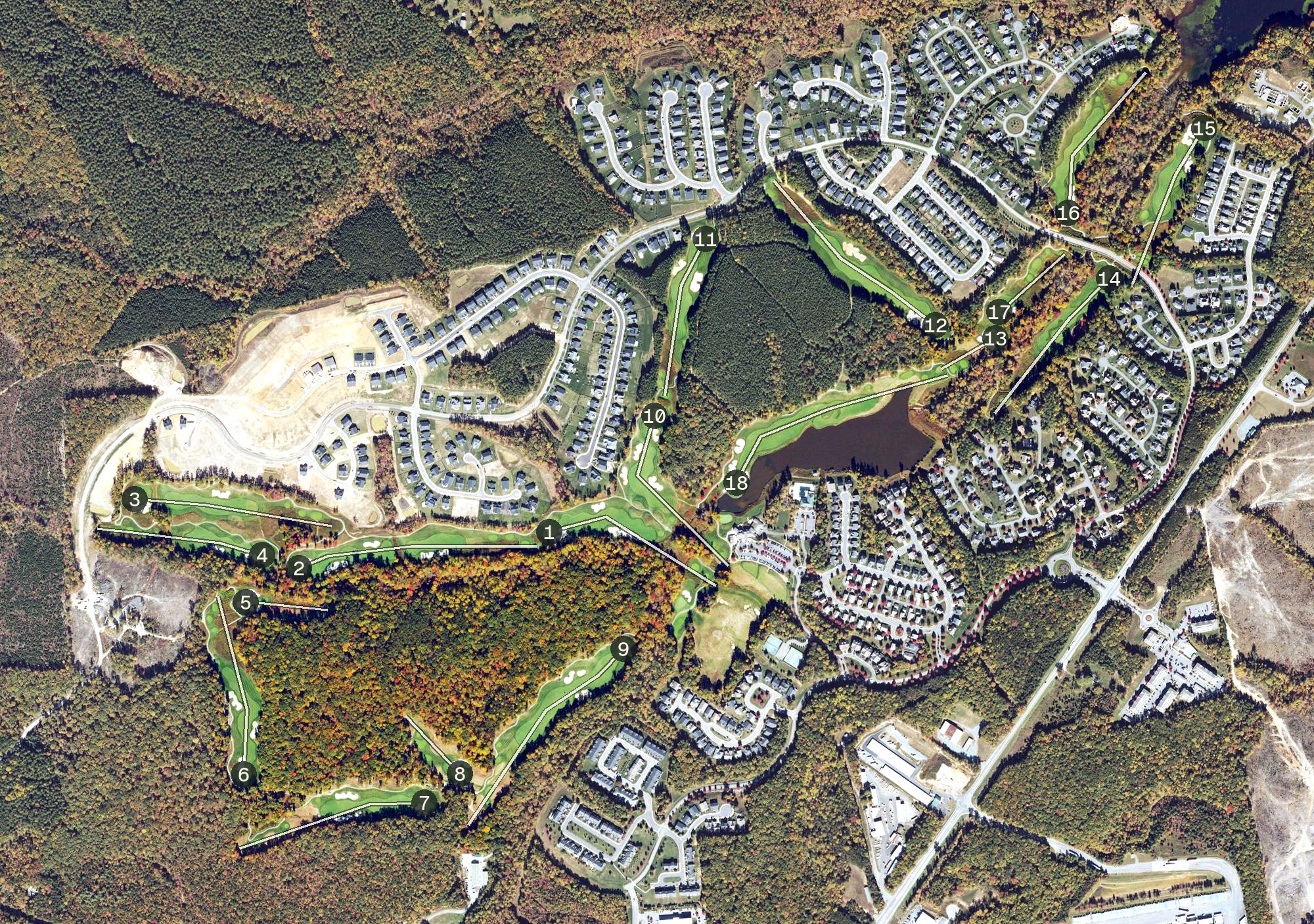 Aerial view of Spring Creek Golf Club, VA