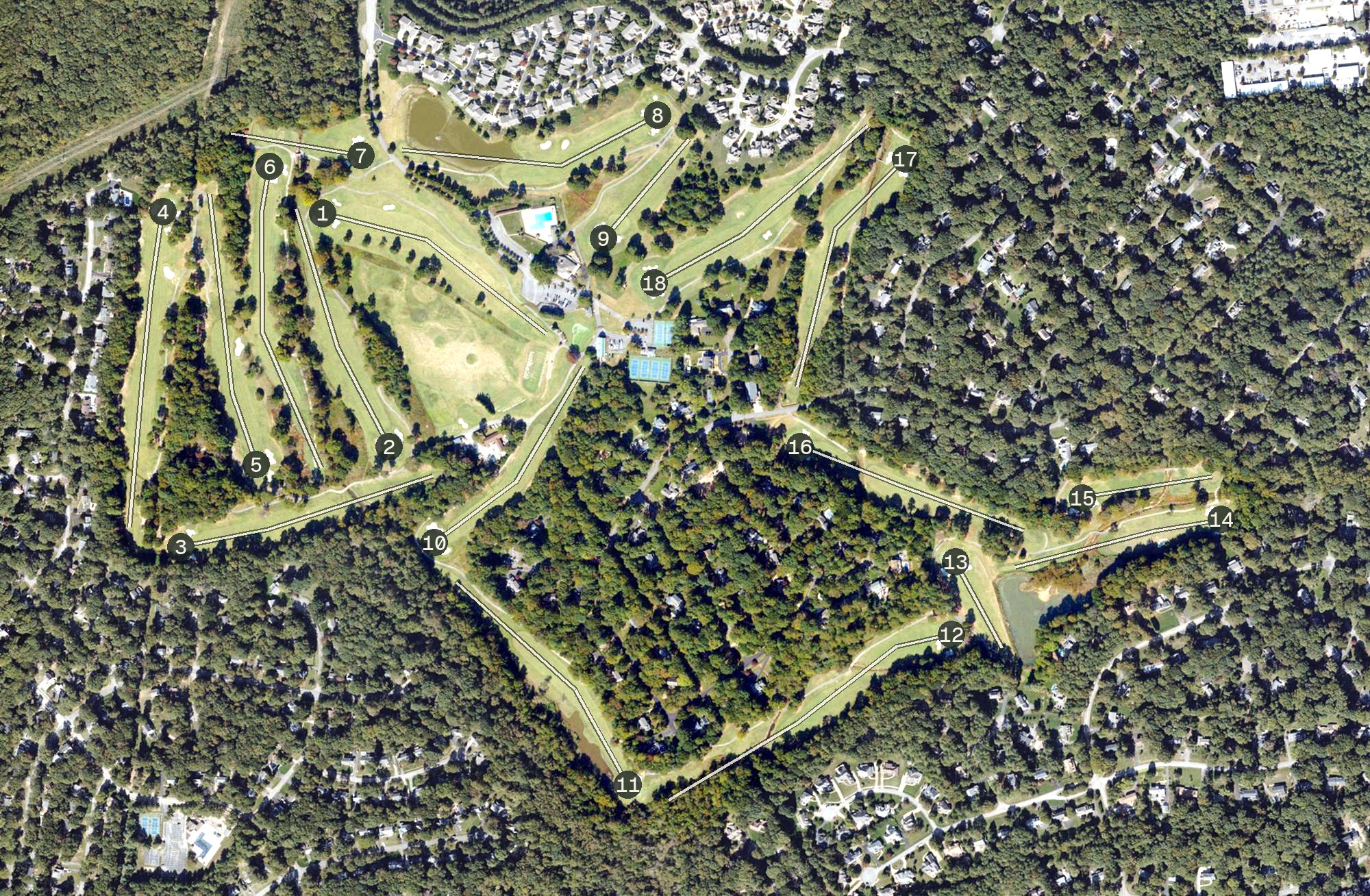Aerial view of Stonehenge Country Club, VA