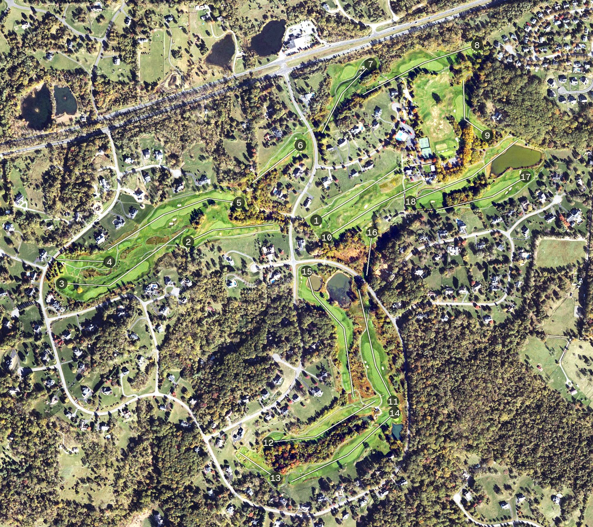 Aerial view of Stoneleigh Golf and Country Club, VA