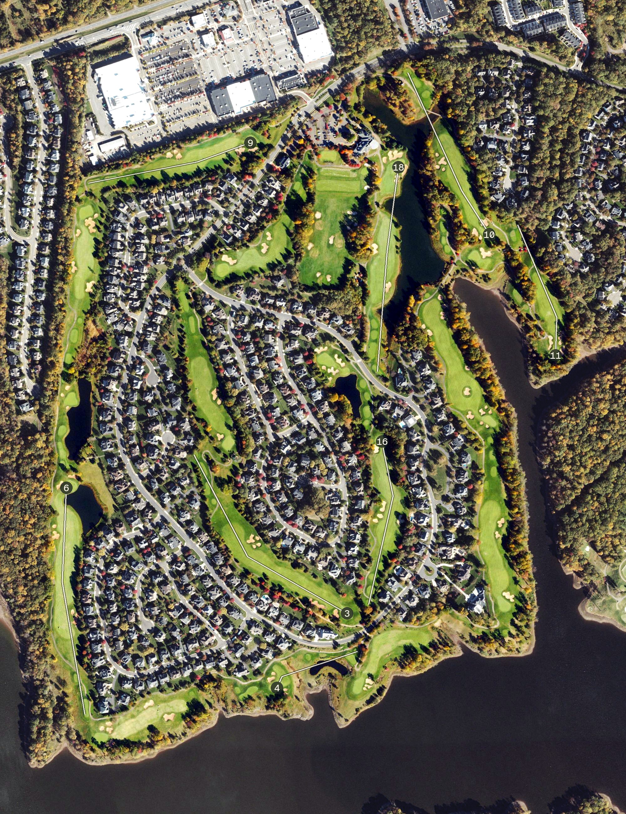 Aerial view of Stonewall Golf Club, VA