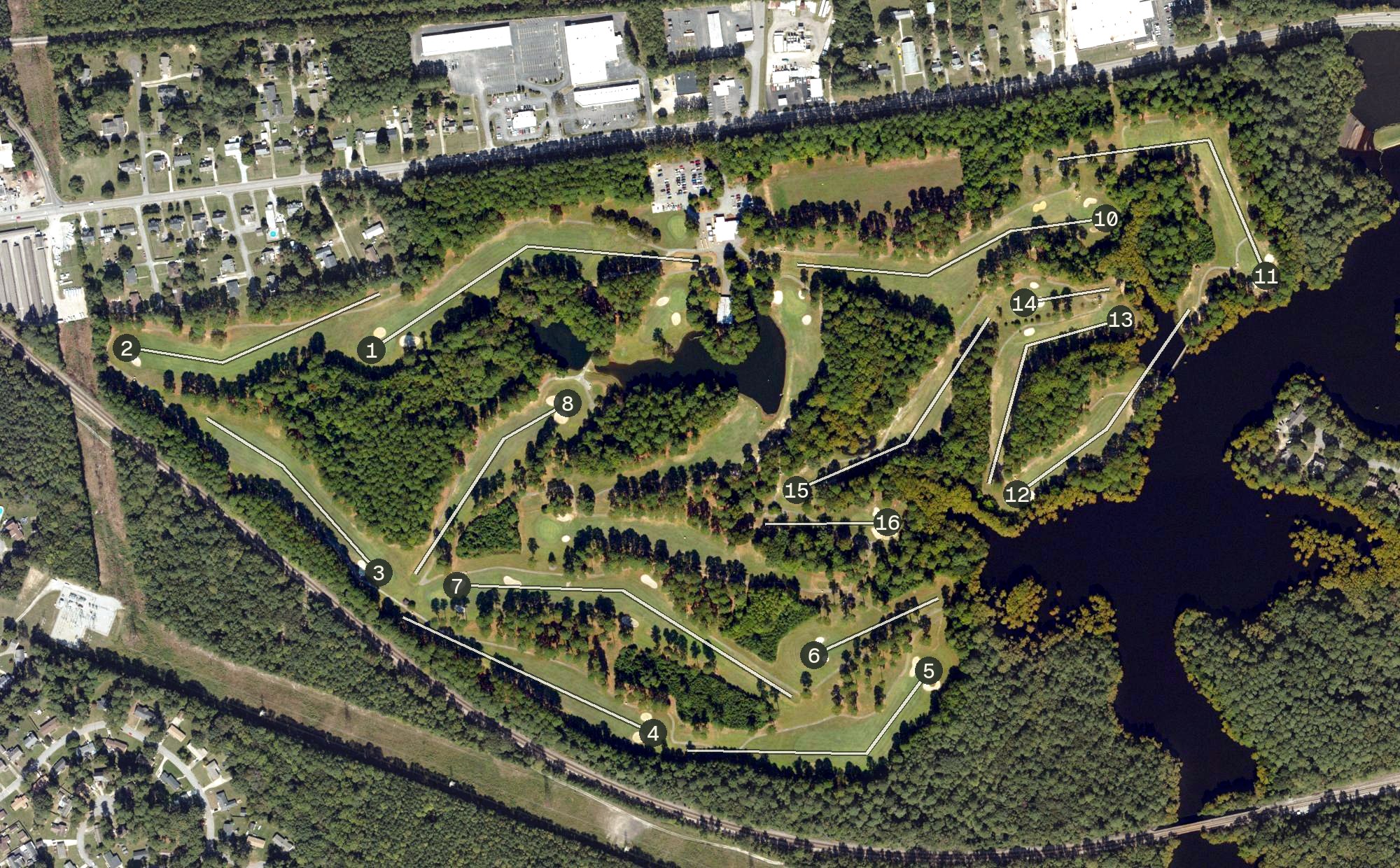 Aerial view of Suffolk Golf Course, VA