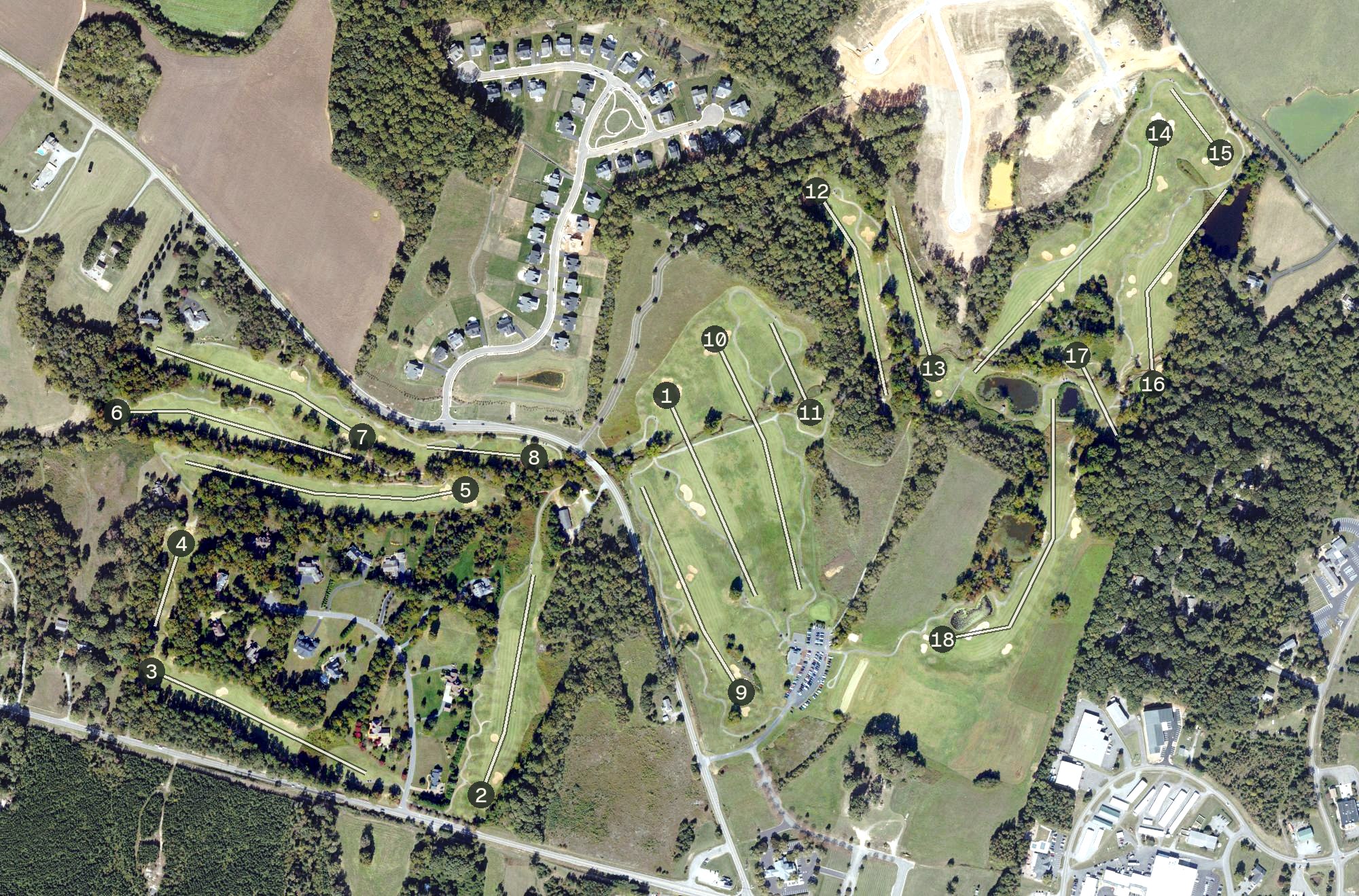 Aerial view of Sycamore Creek Golf Course, VA
