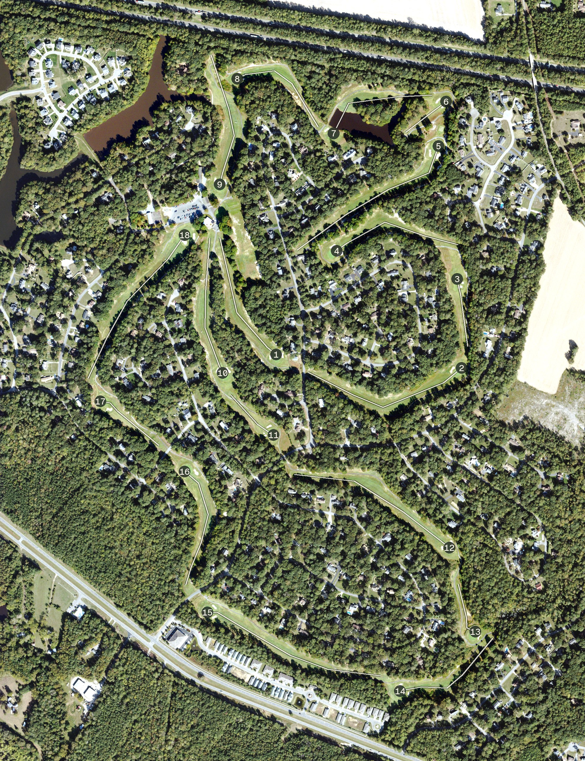 Aerial view of The Brookwoods Golf Club, VA