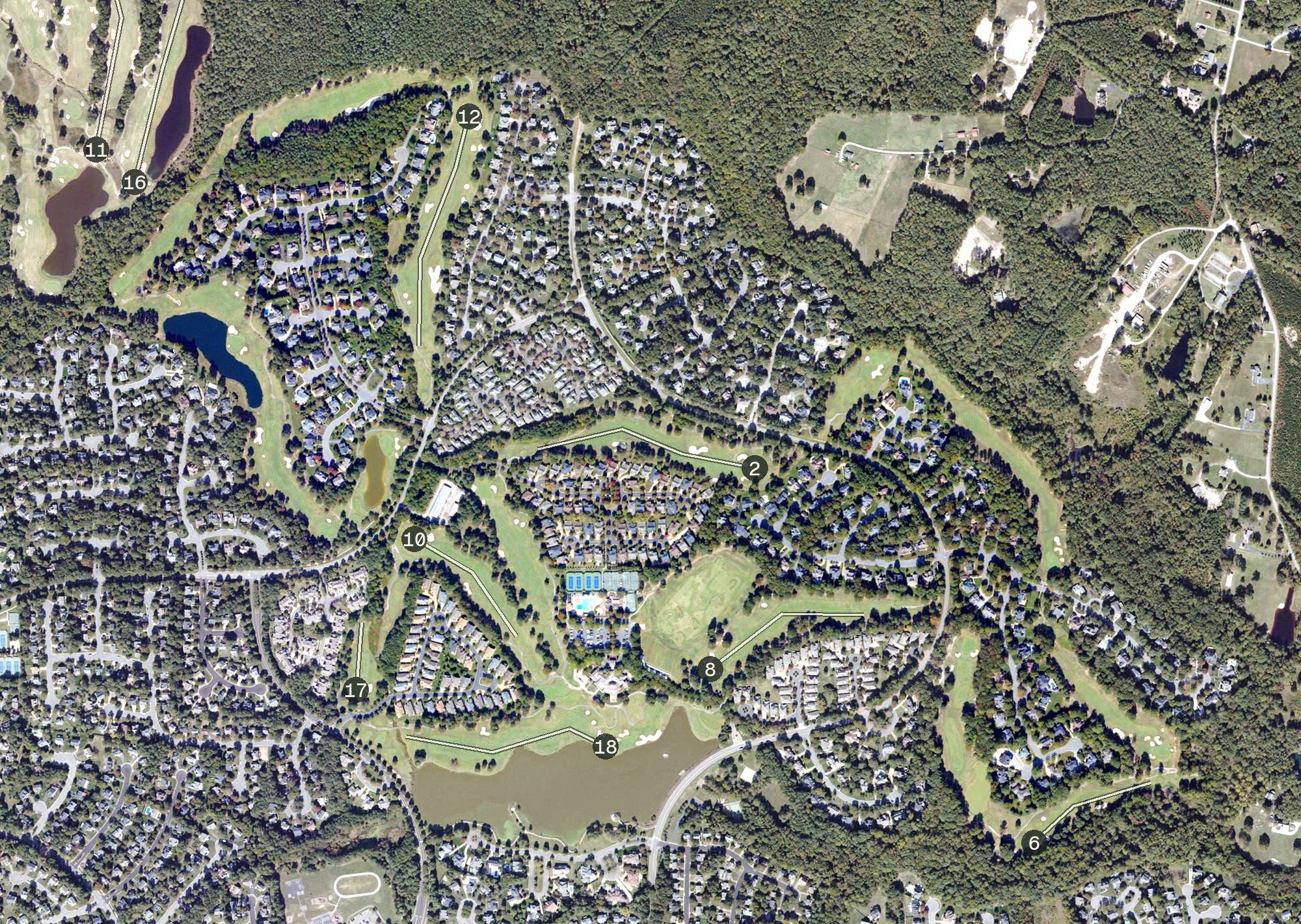 Aerial view of The Dominion Club, VA