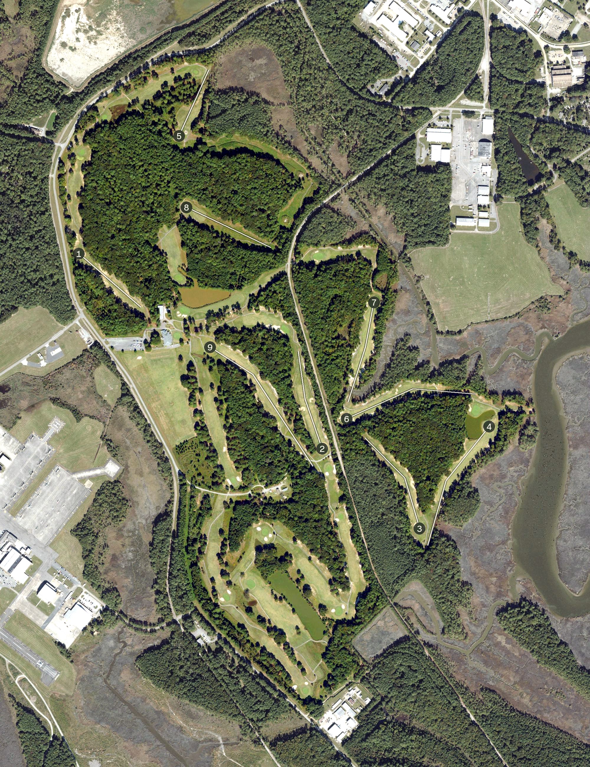 Aerial view of The Pines Golf Course, VA