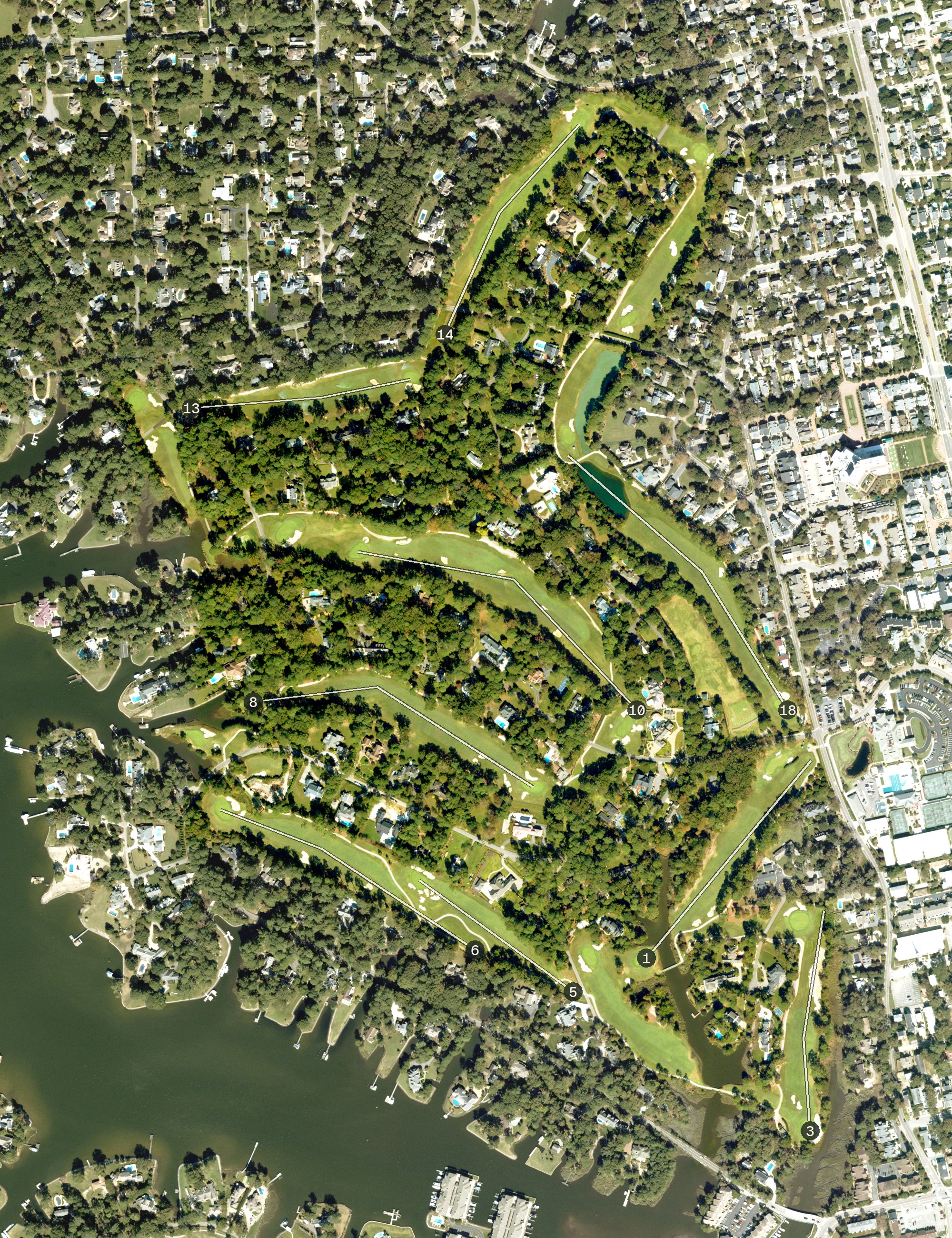 Aerial view of The Princess Anne Country Club, VA
