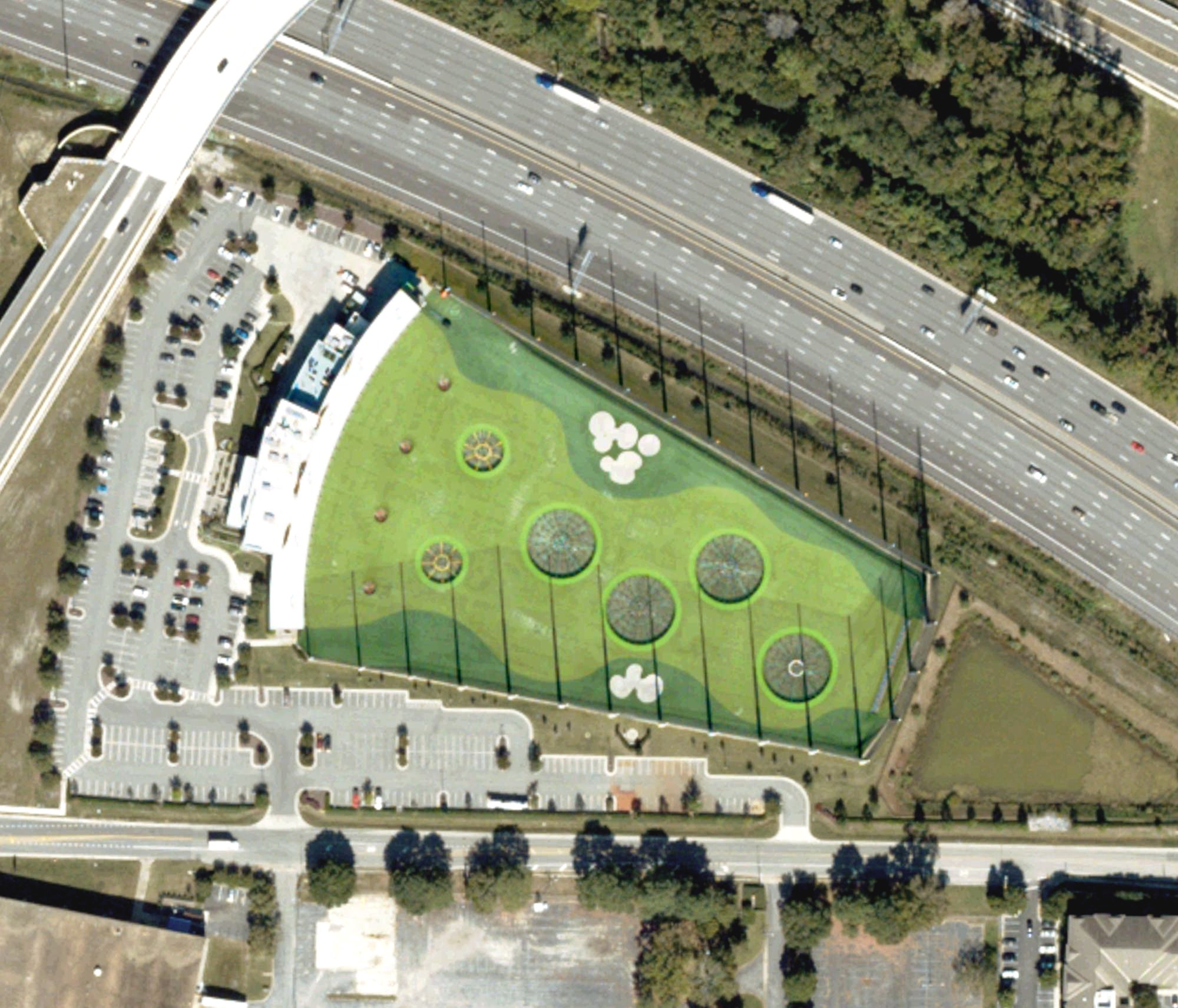 Aerial view of Top Golf, VA