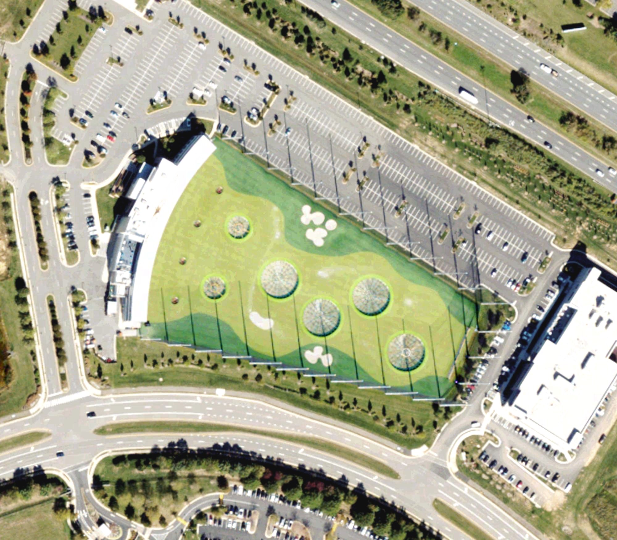 Aerial view of Topgolf, VA