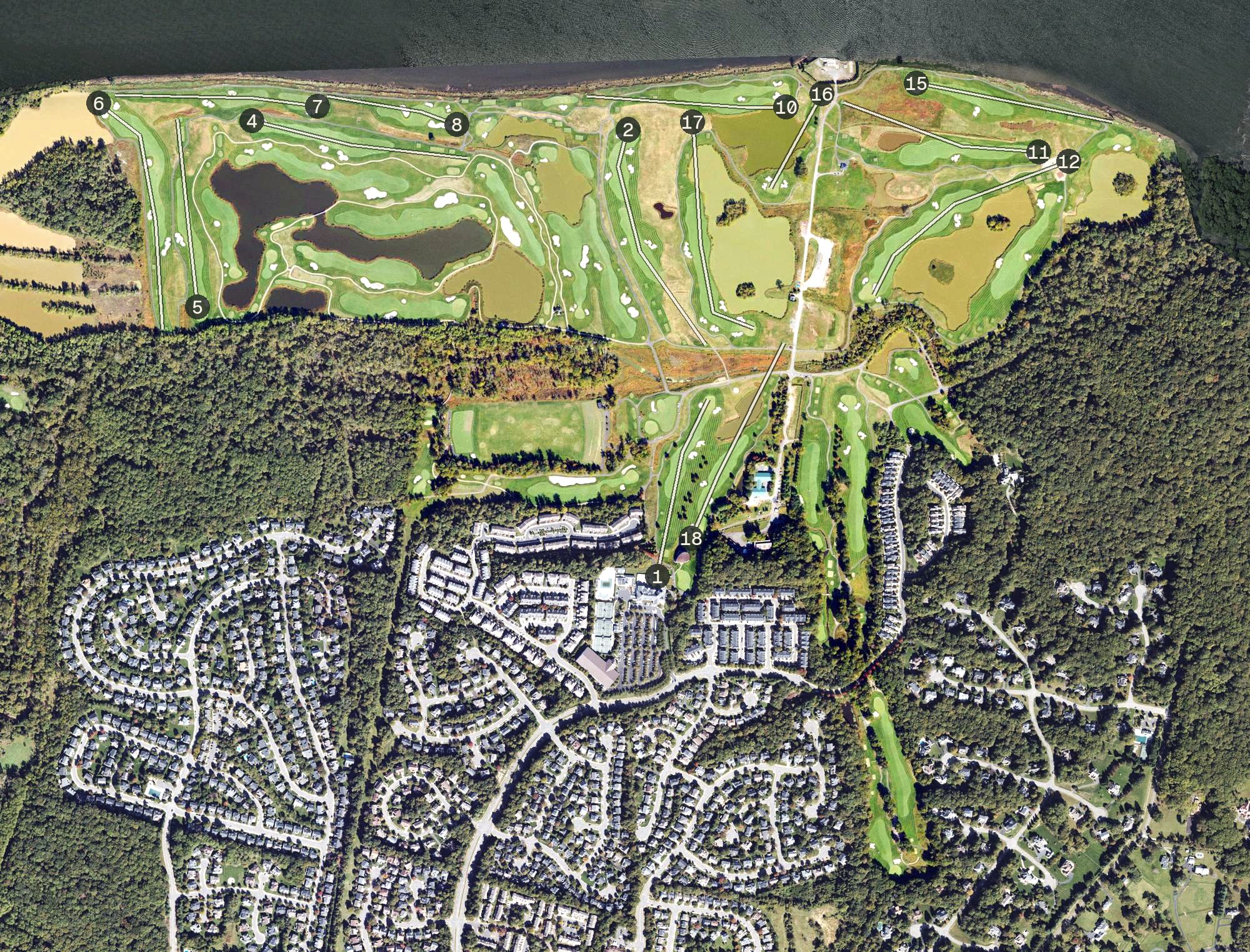 Aerial view of Trump National Golf Club, VA