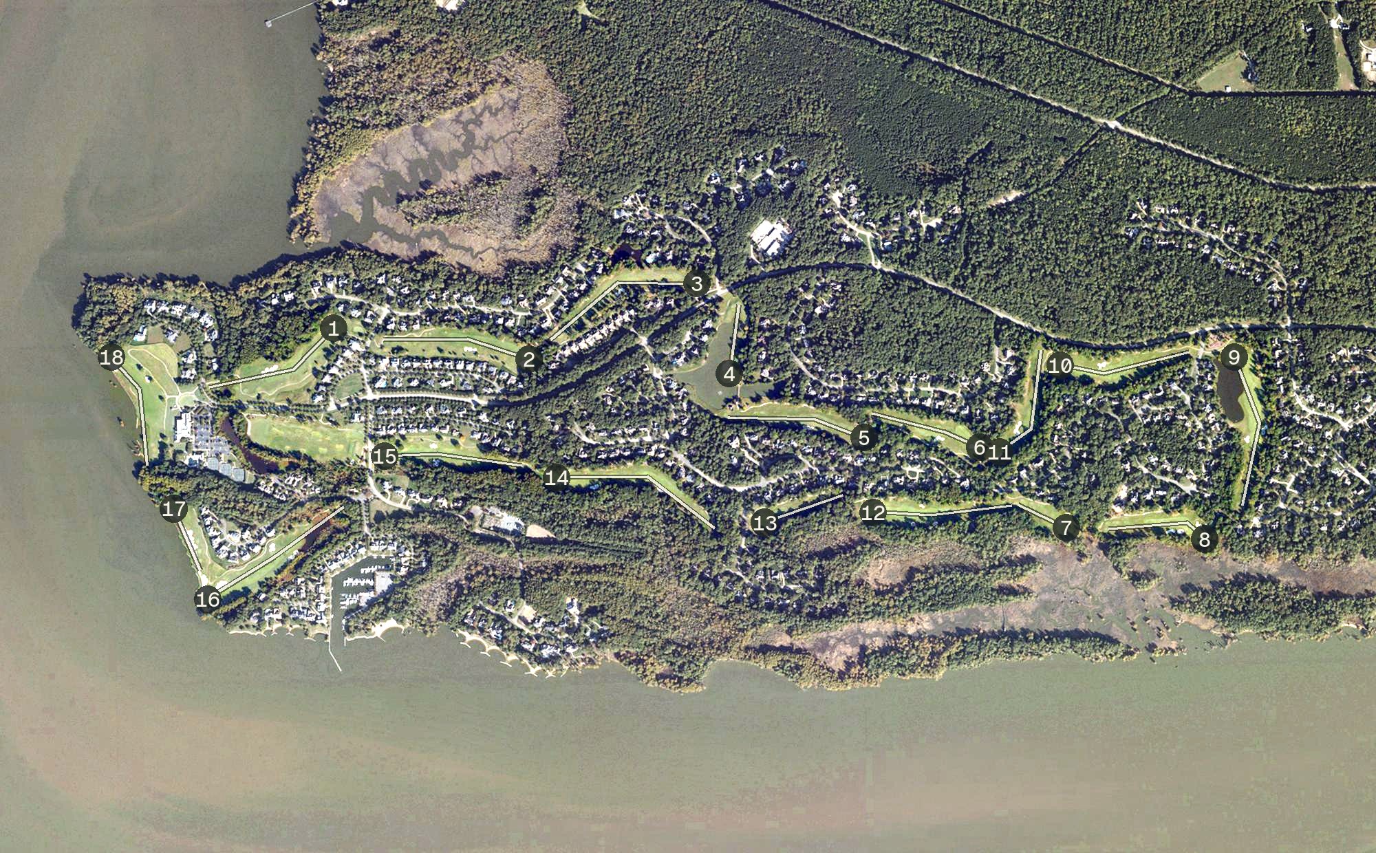 Aerial view of Two Rivers Golf Course, VA