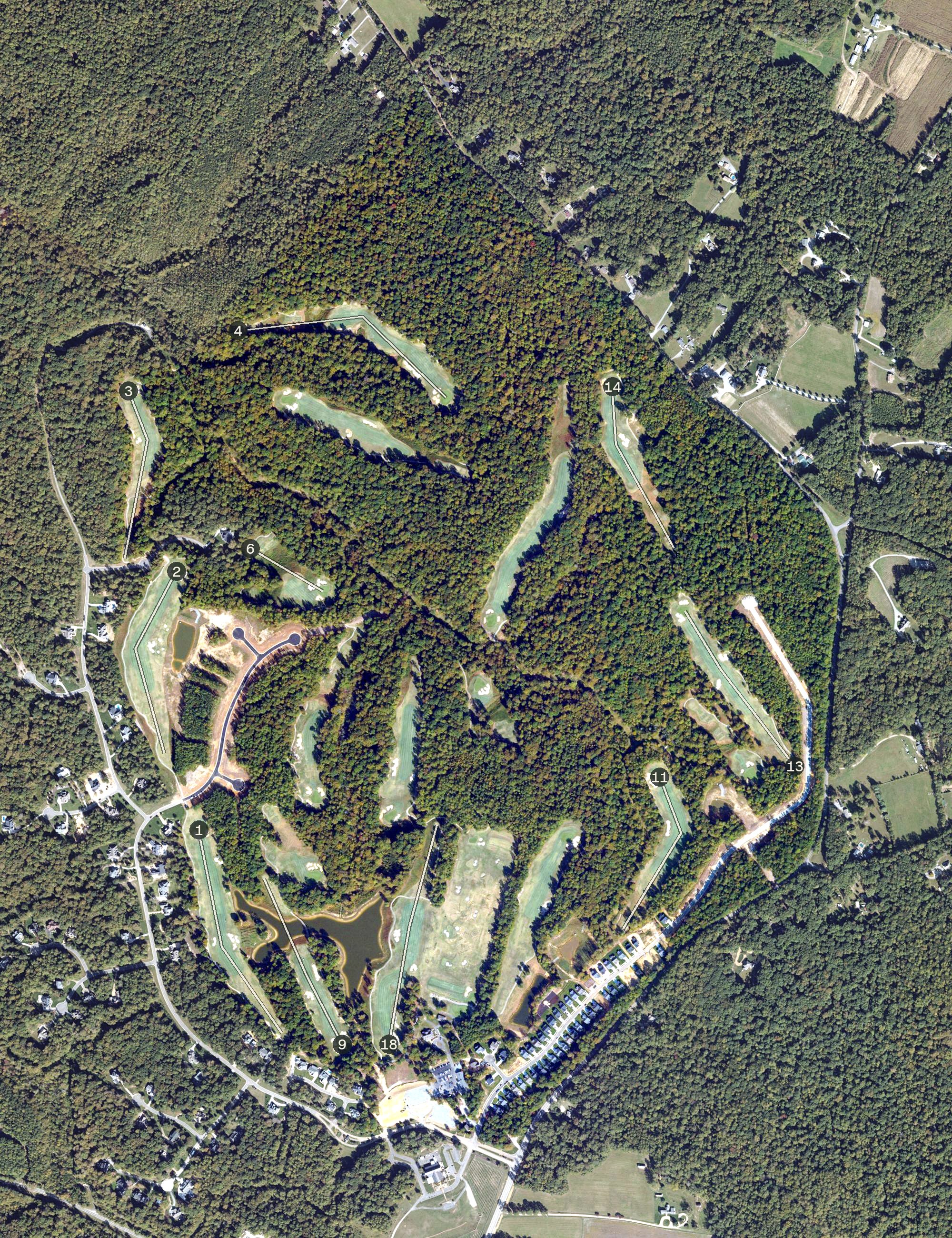 Aerial view of Viniterra Golf Course, VA