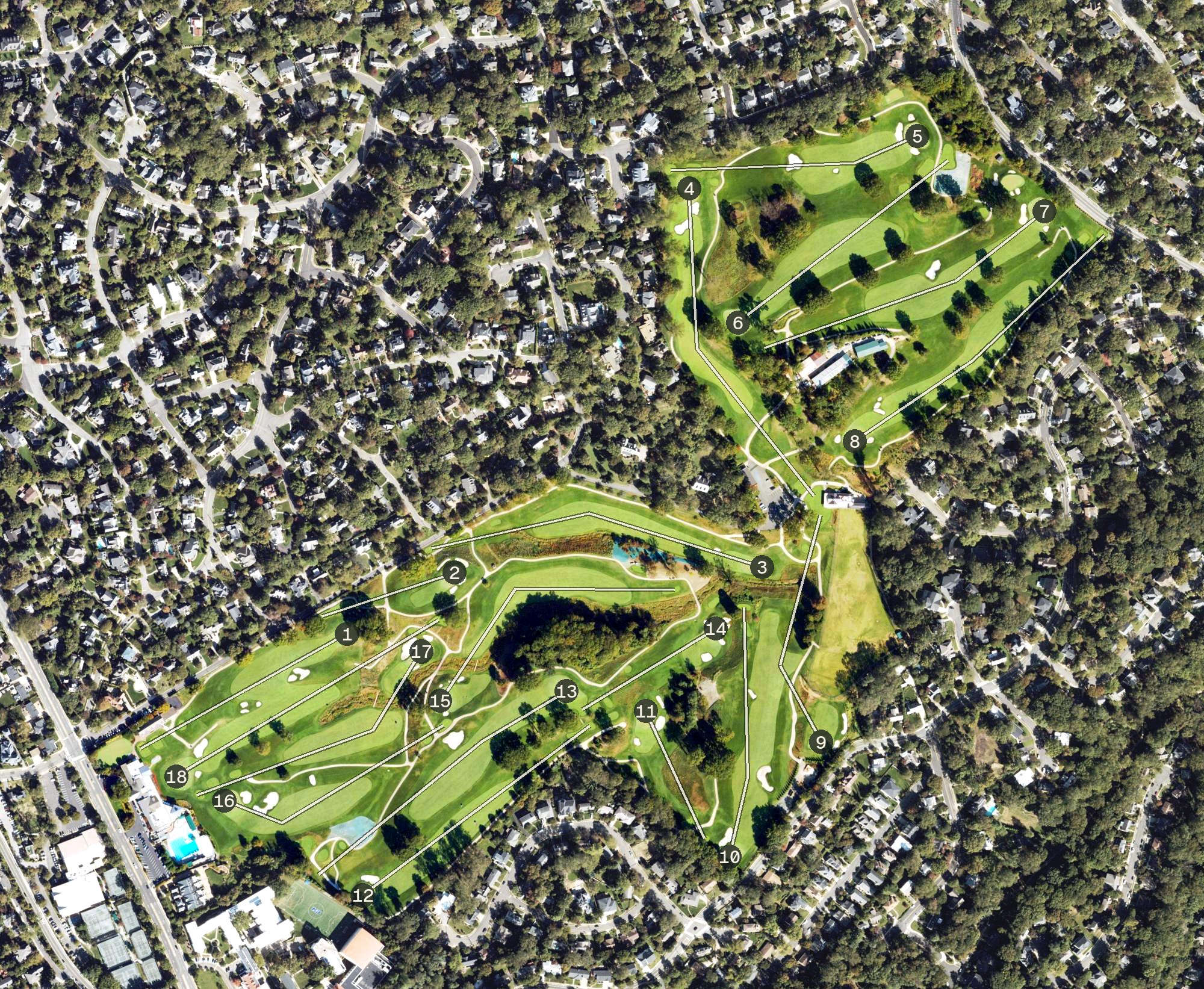 Aerial view of Washington Golf and Country Club, VA
