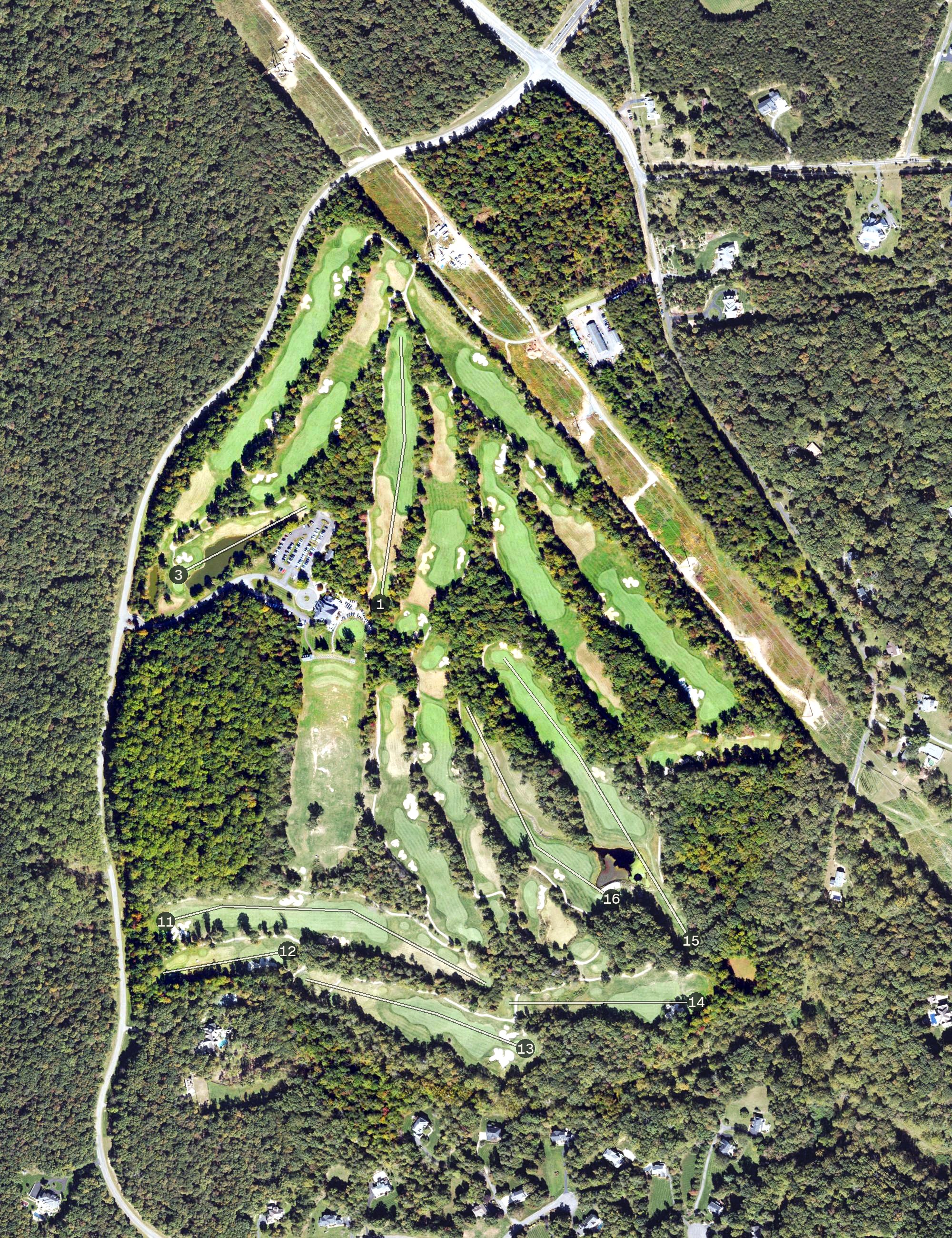 Aerial view of Westfields Golf Club, VA
