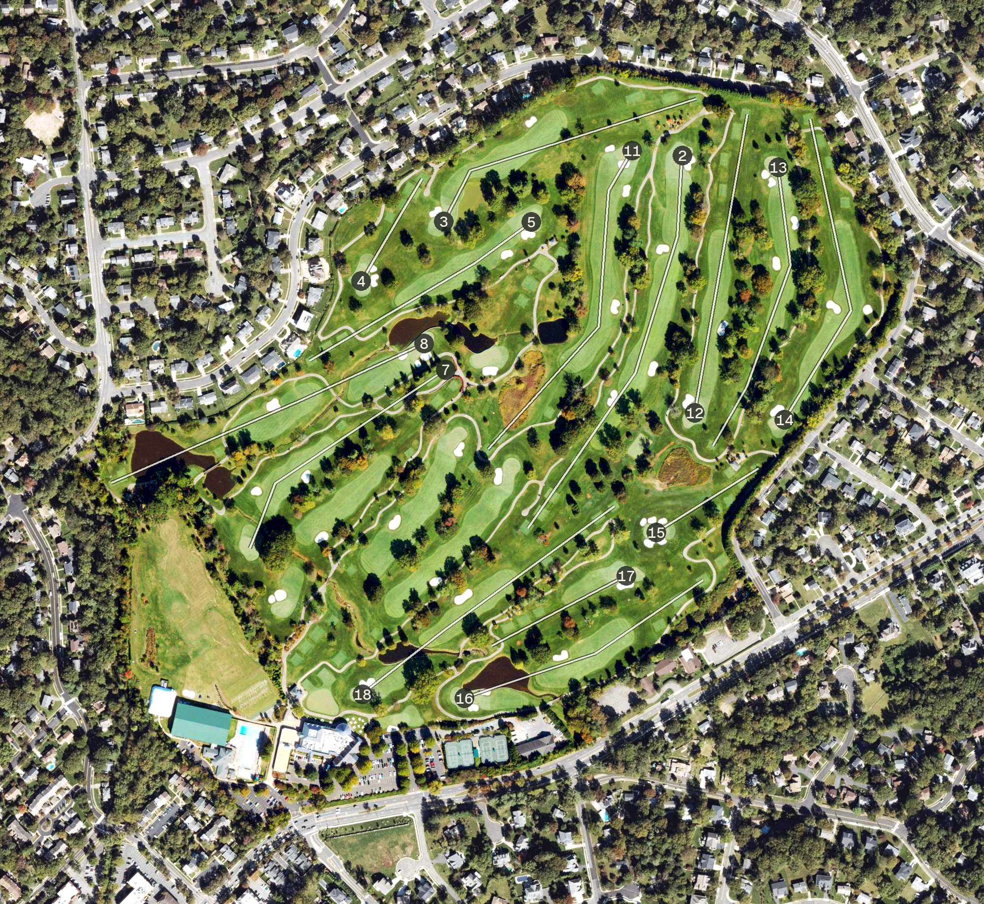 Aerial view of Westwood Country Club, VA