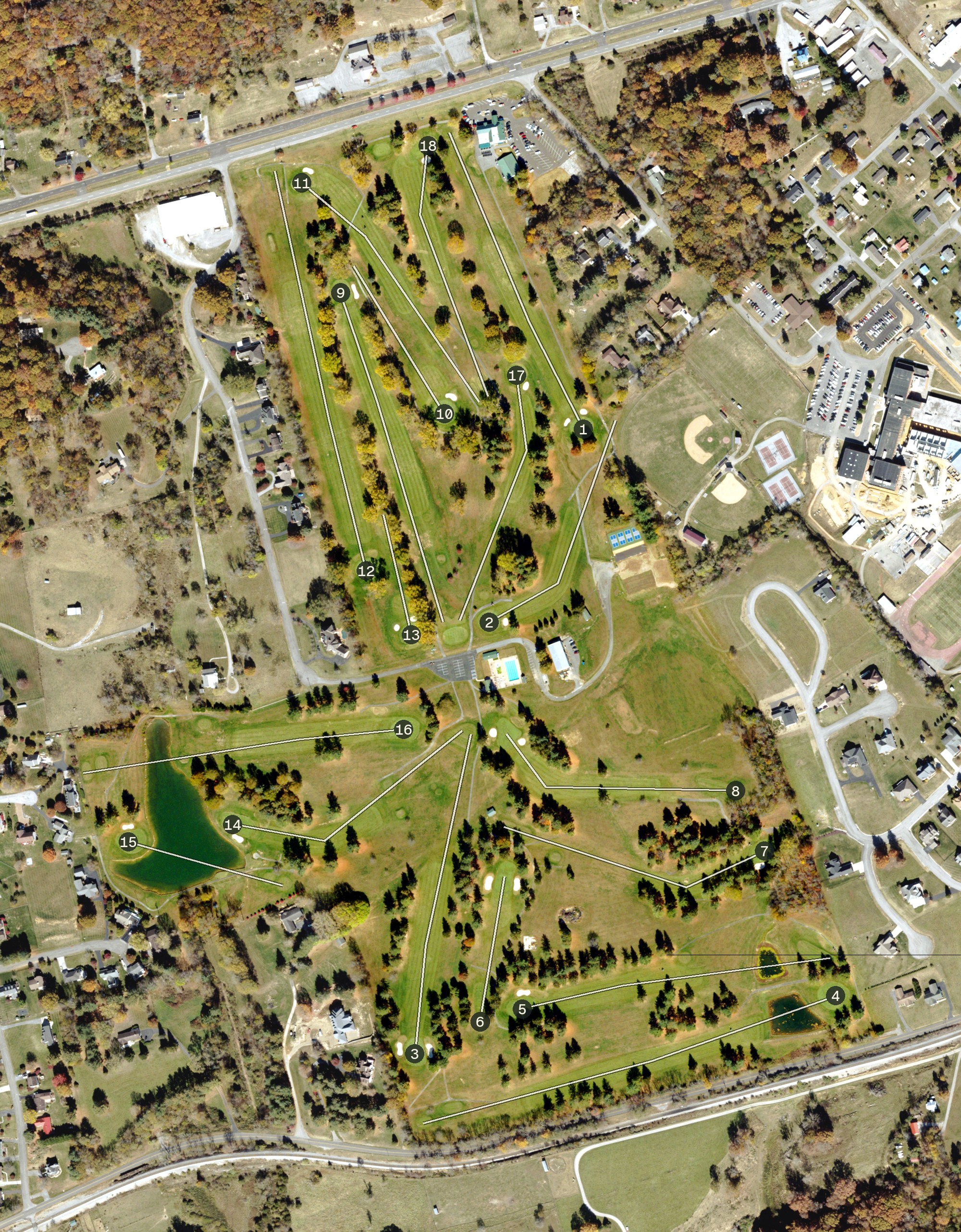 Aerial view of Wytheville Golf Club, VA
