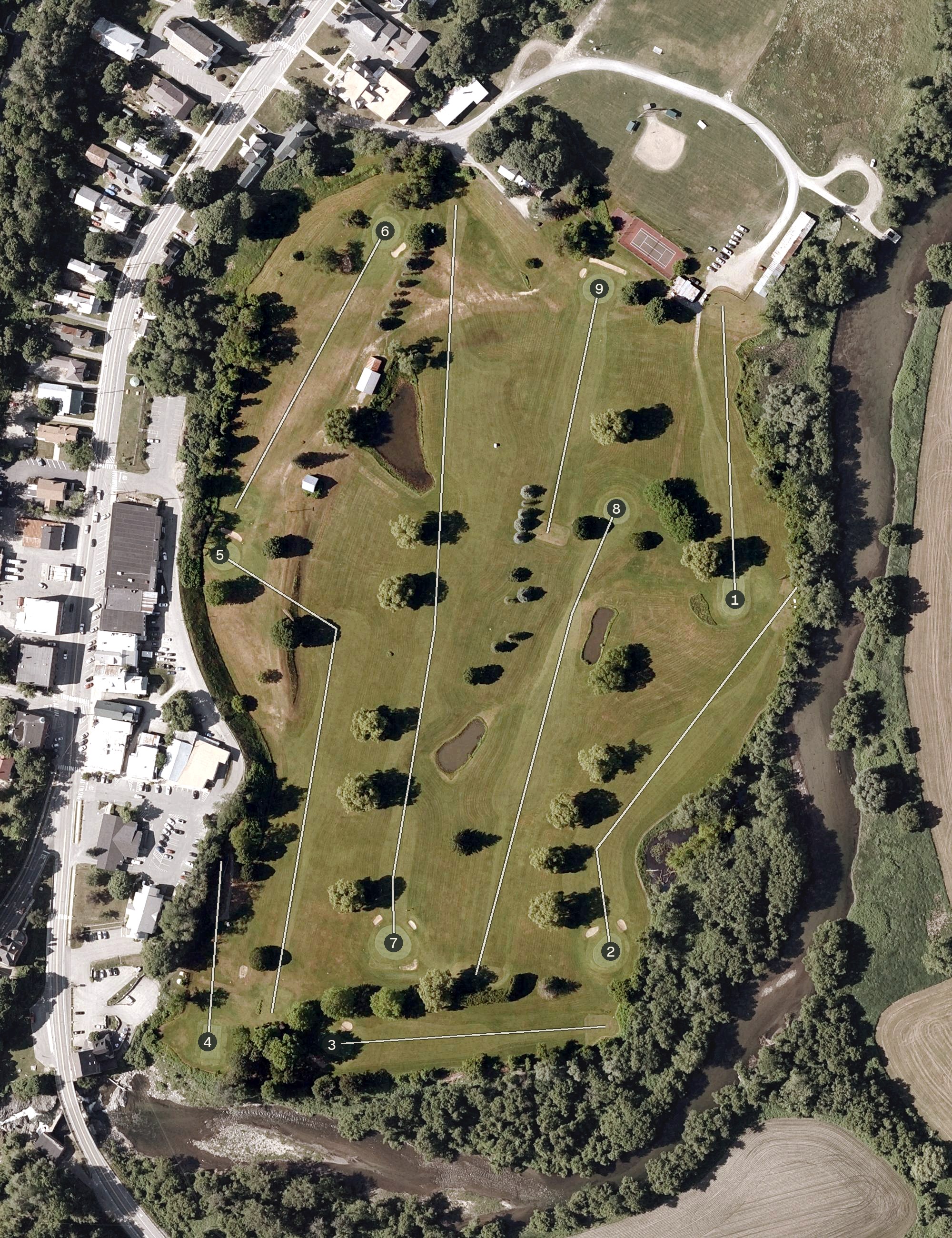 Aerial view of Bradford Golf Club, VT