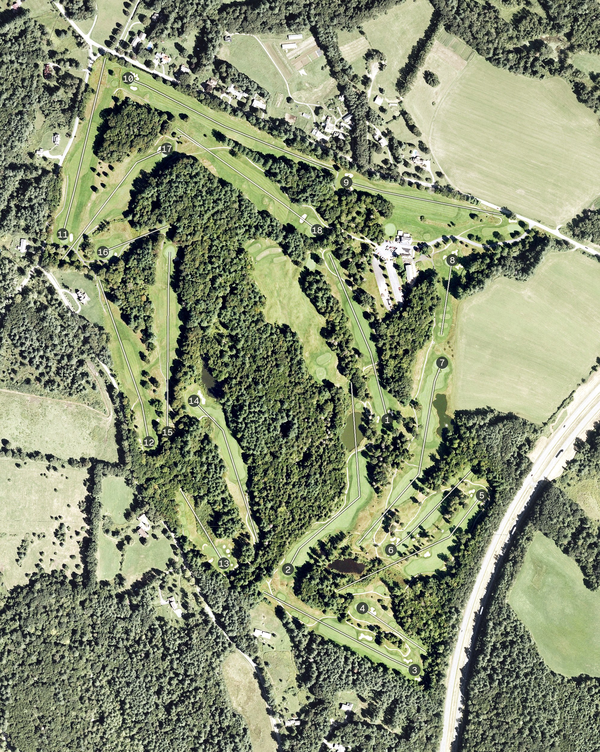 Aerial view of Brattleboro Country Club, VT