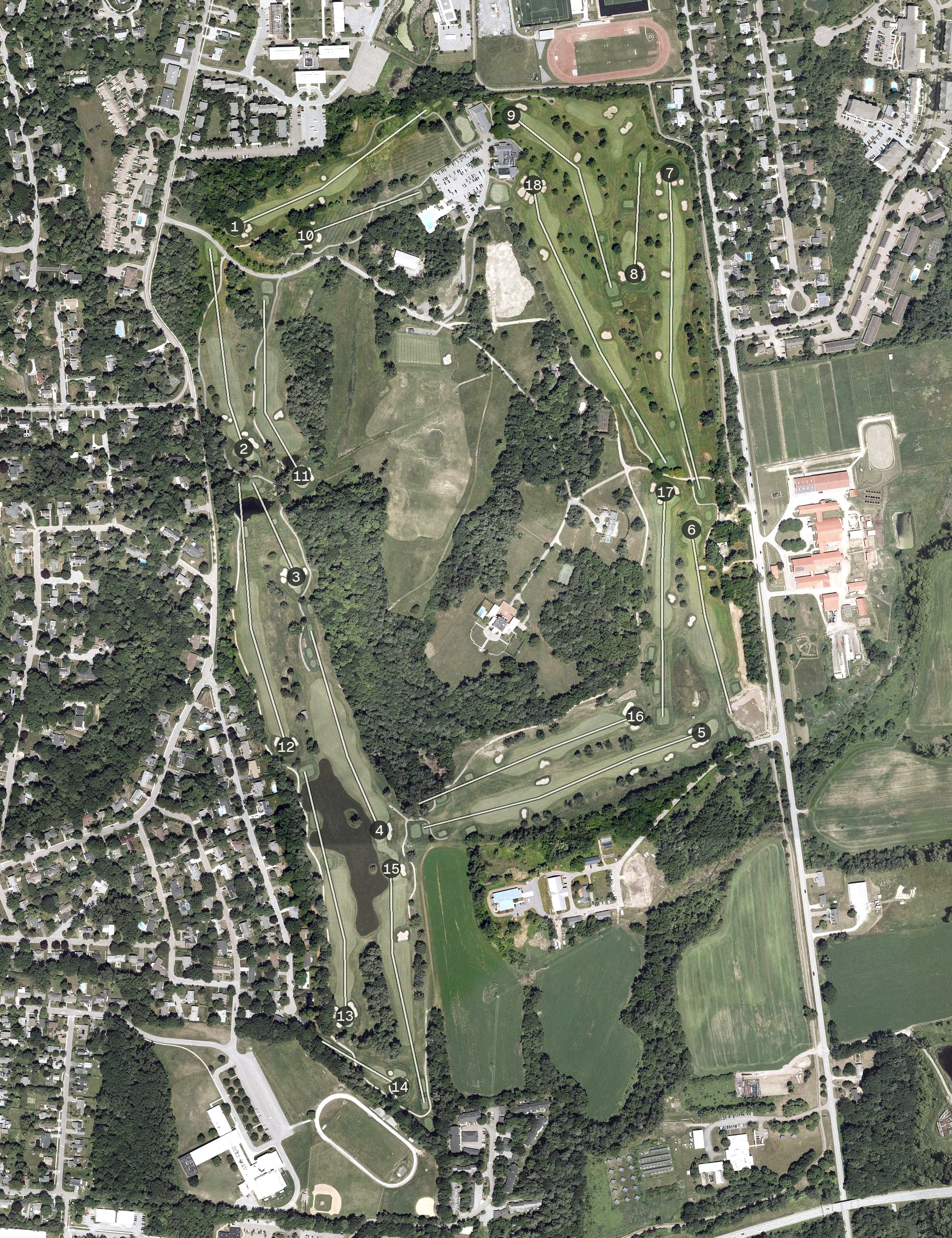 Aerial view of Burlington Country Club, VT