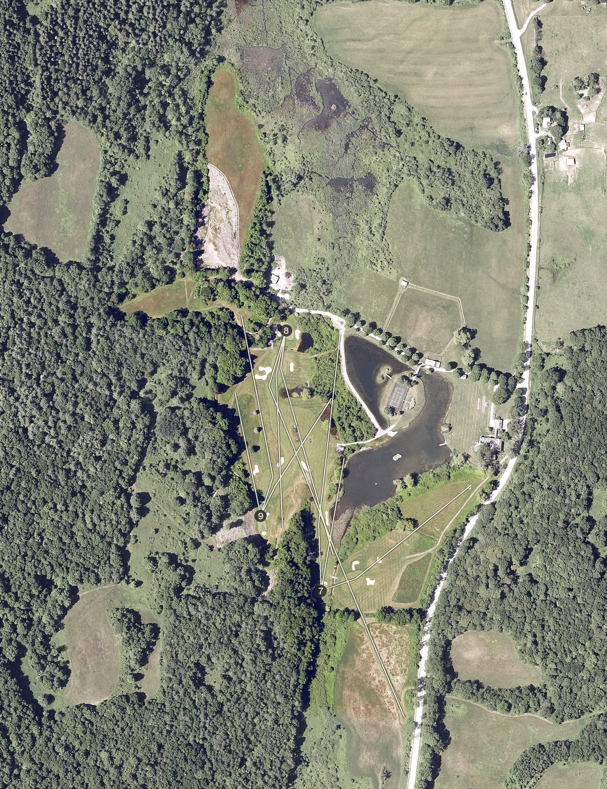 Aerial view of Honey Pond Farm Golf Course, VT