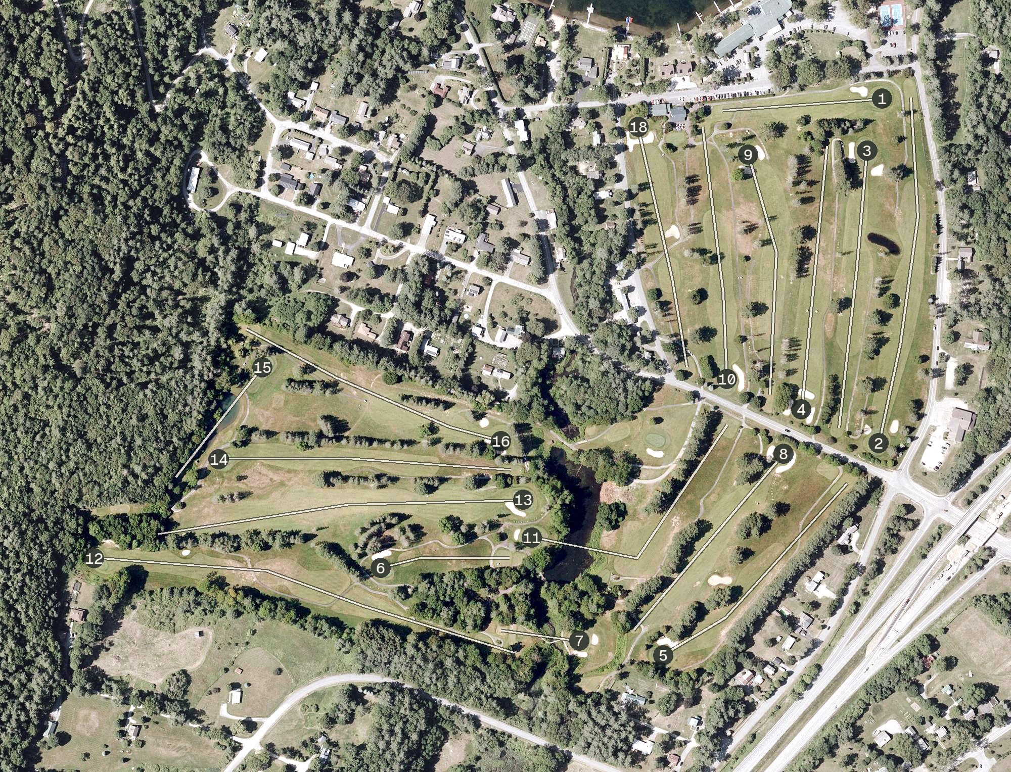 Aerial view of Lake Morey Golf Course, VT