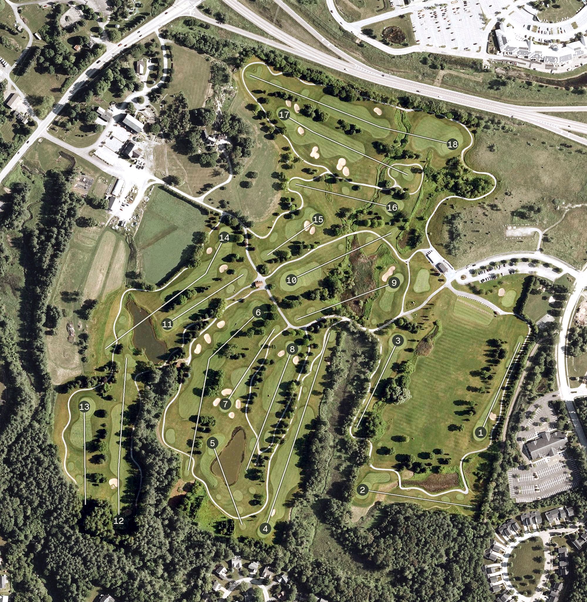 Aerial view of Links at Lang Farm, VT