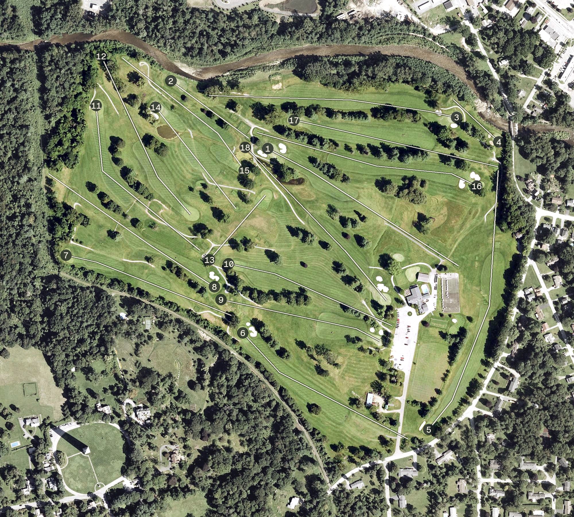 Aerial view of Mt Anthony Country Club, VT