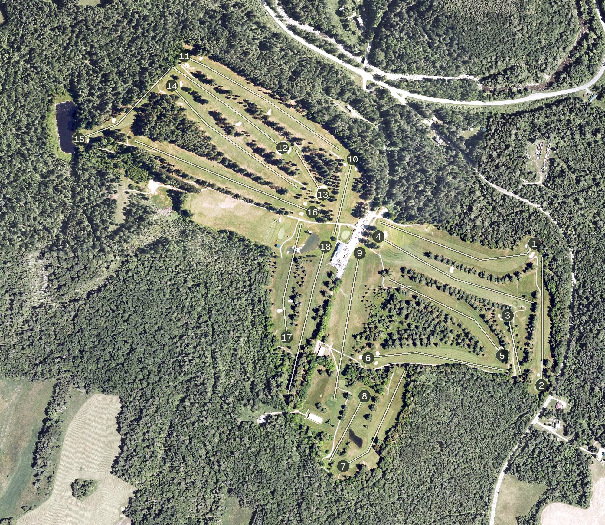 Aerial view of Orleans Country Club, VT