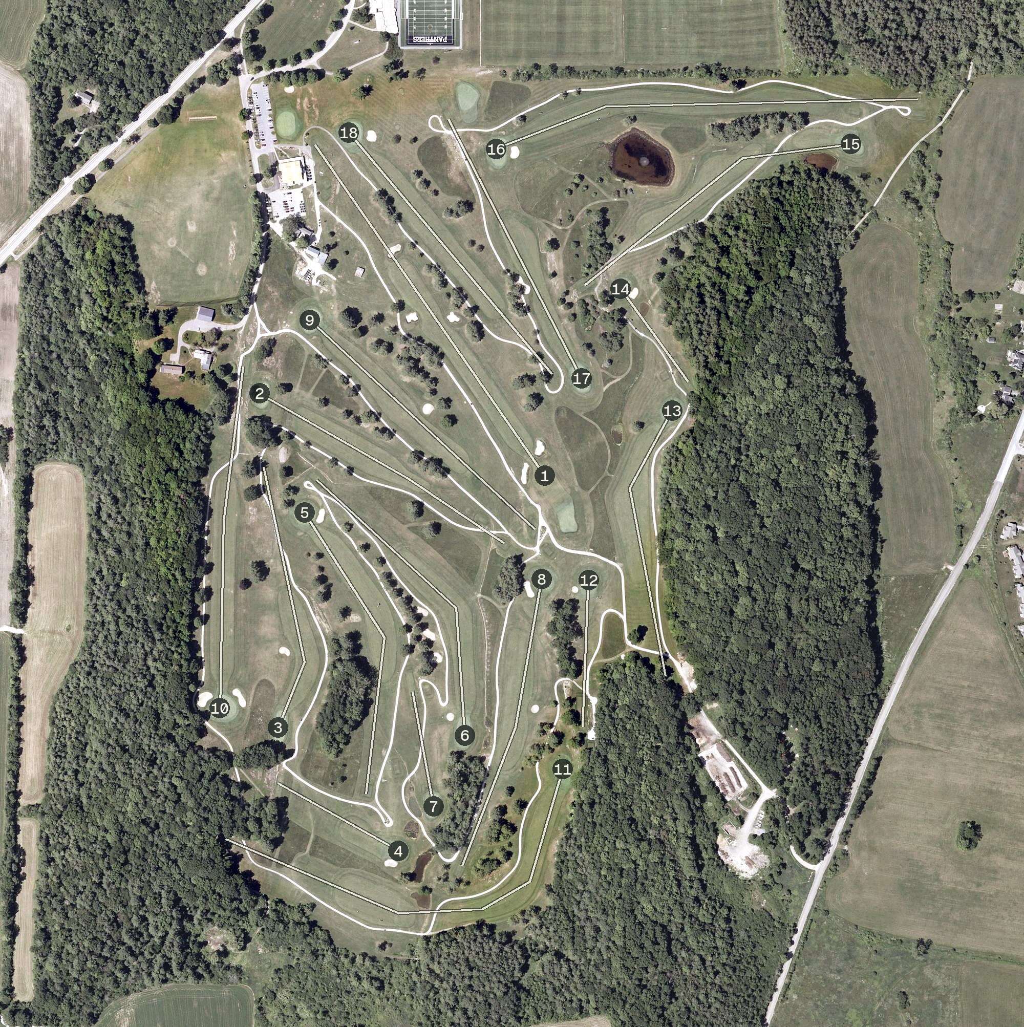Aerial view of Ralph Myhre Golf Course, VT