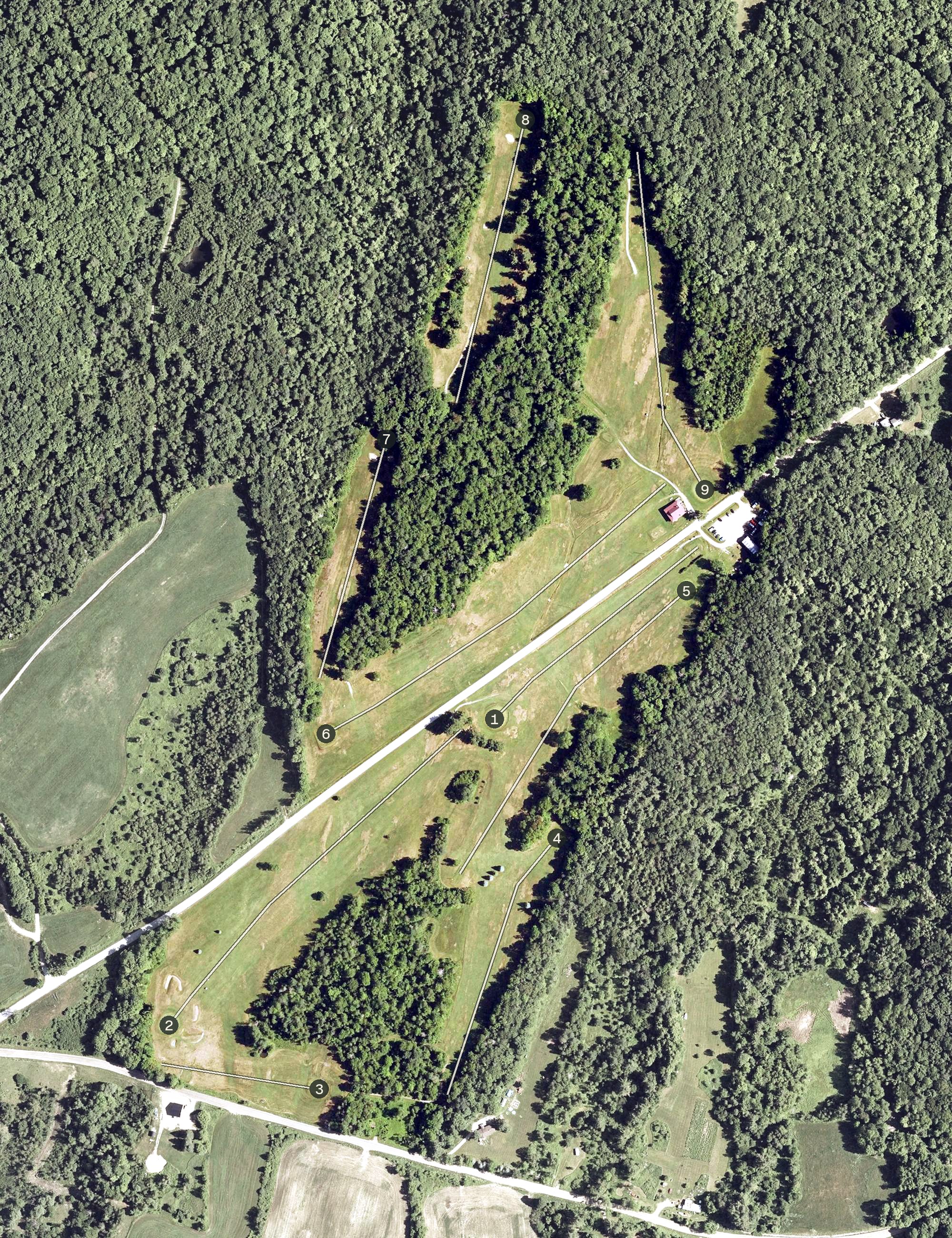 Aerial view of Richford Country Club, VT