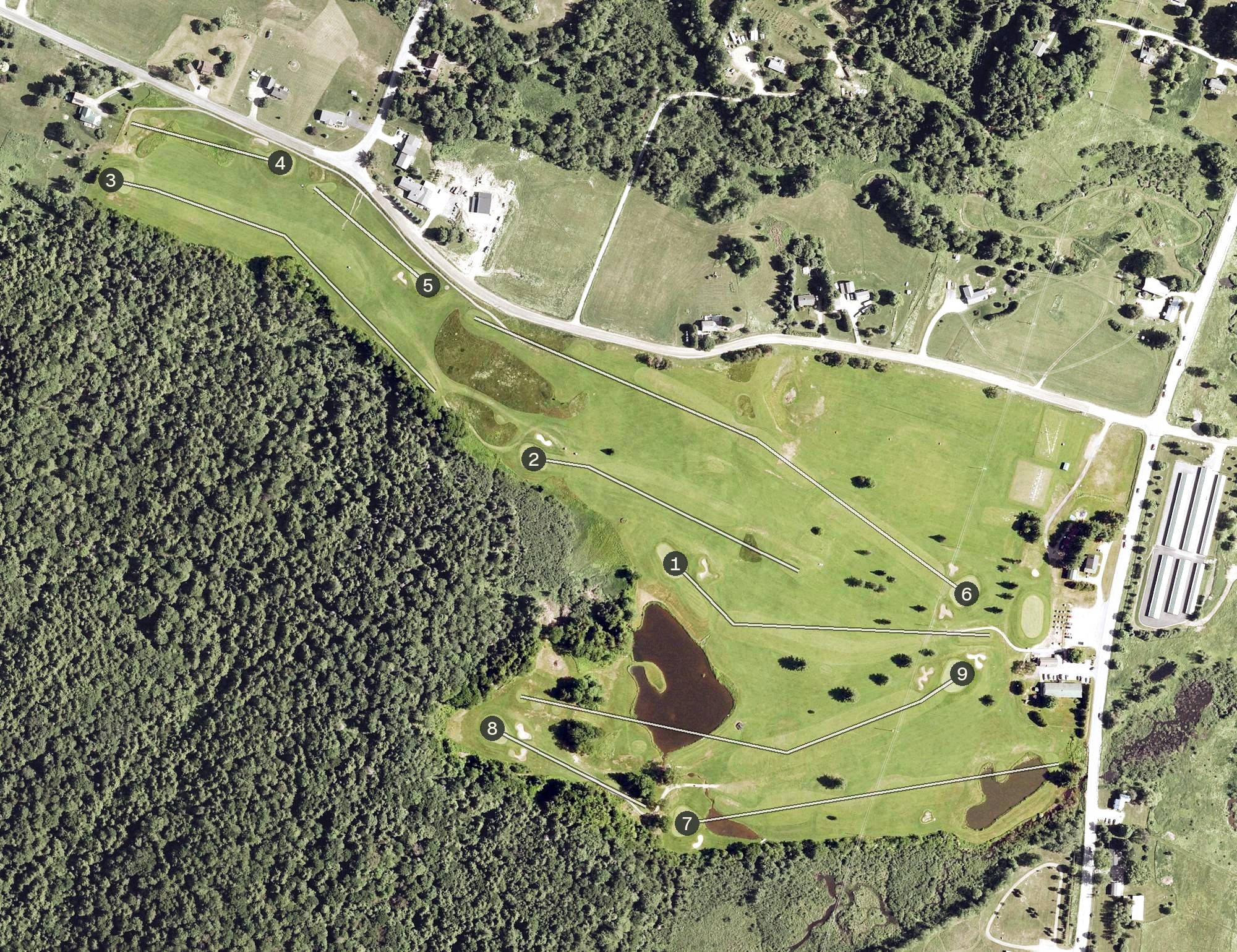 Aerial view of Ryder Brook Golf Club, VT