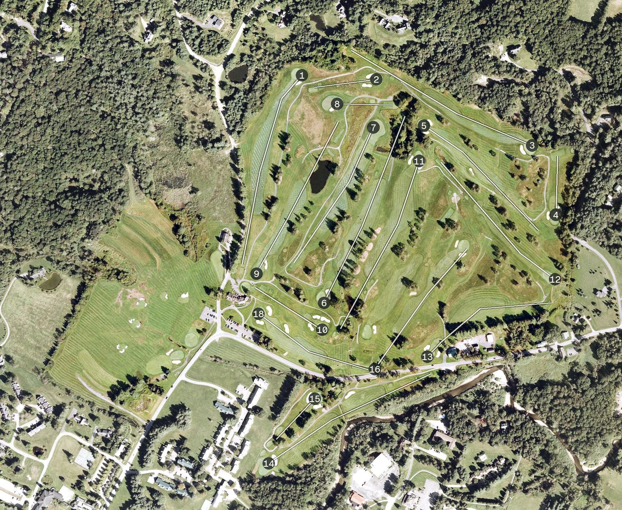 Aerial view of Stowe Country Club, VT