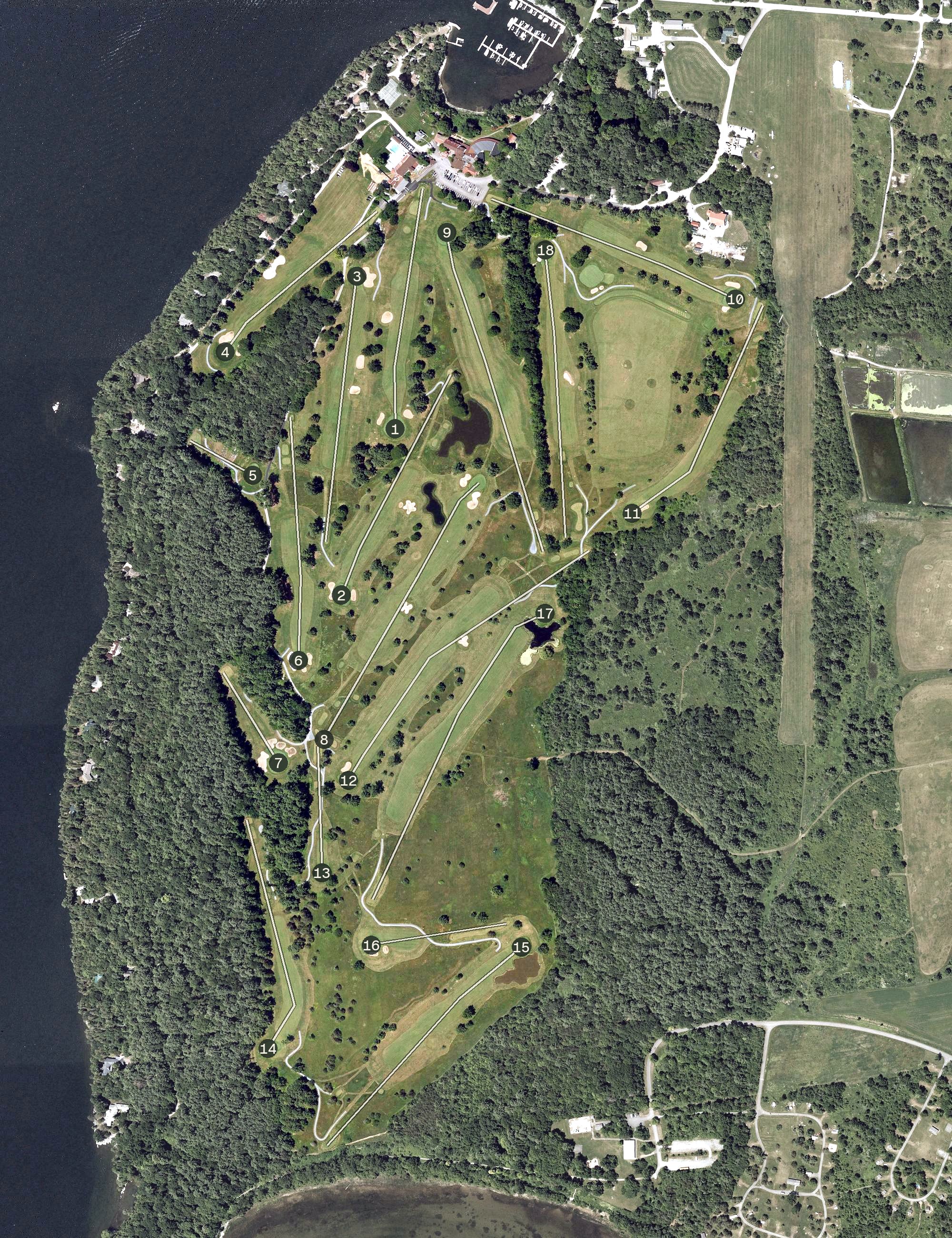 Aerial view of The Golf Club at Basin Harbor, VT