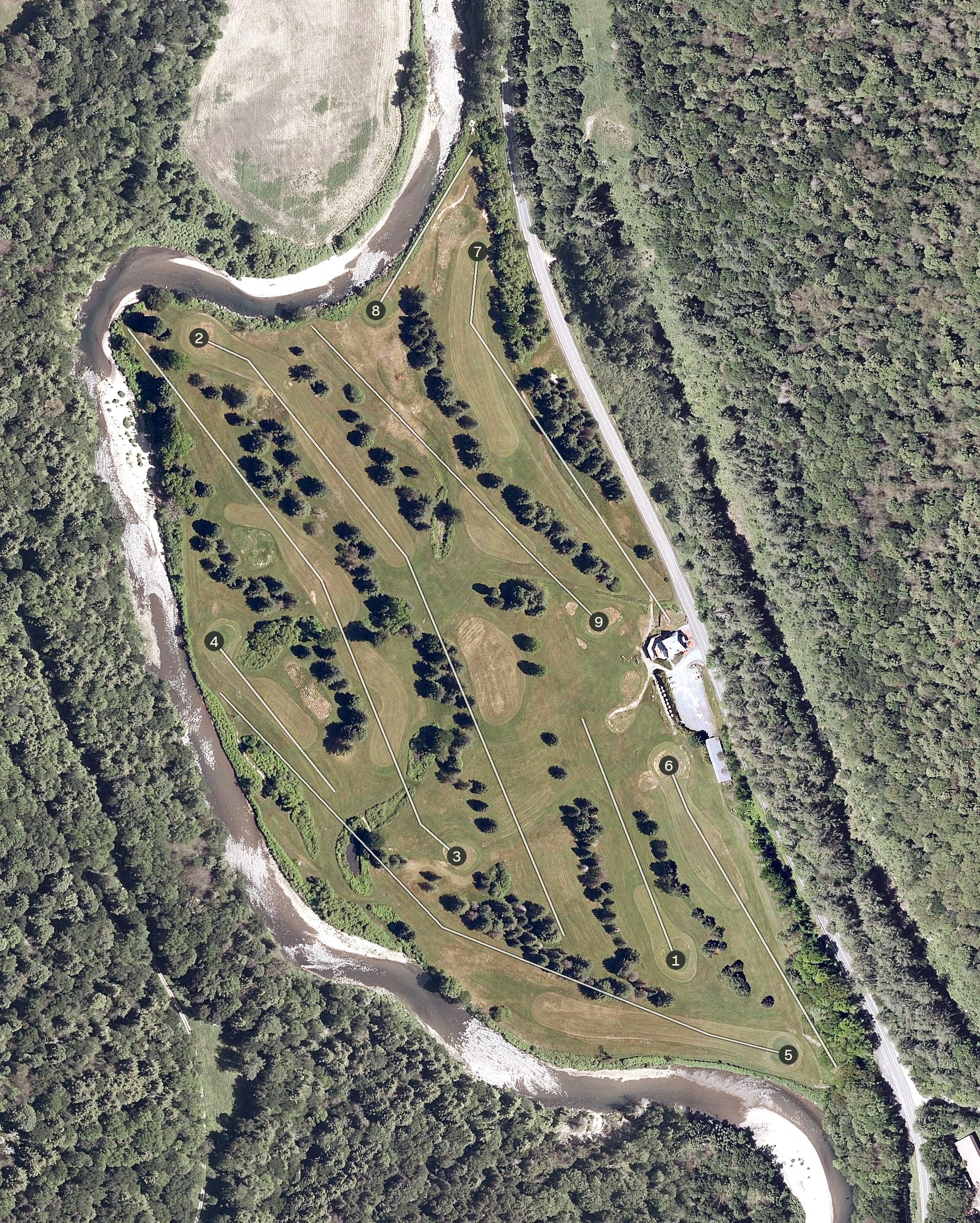 Aerial view of White River Golf Course, VT