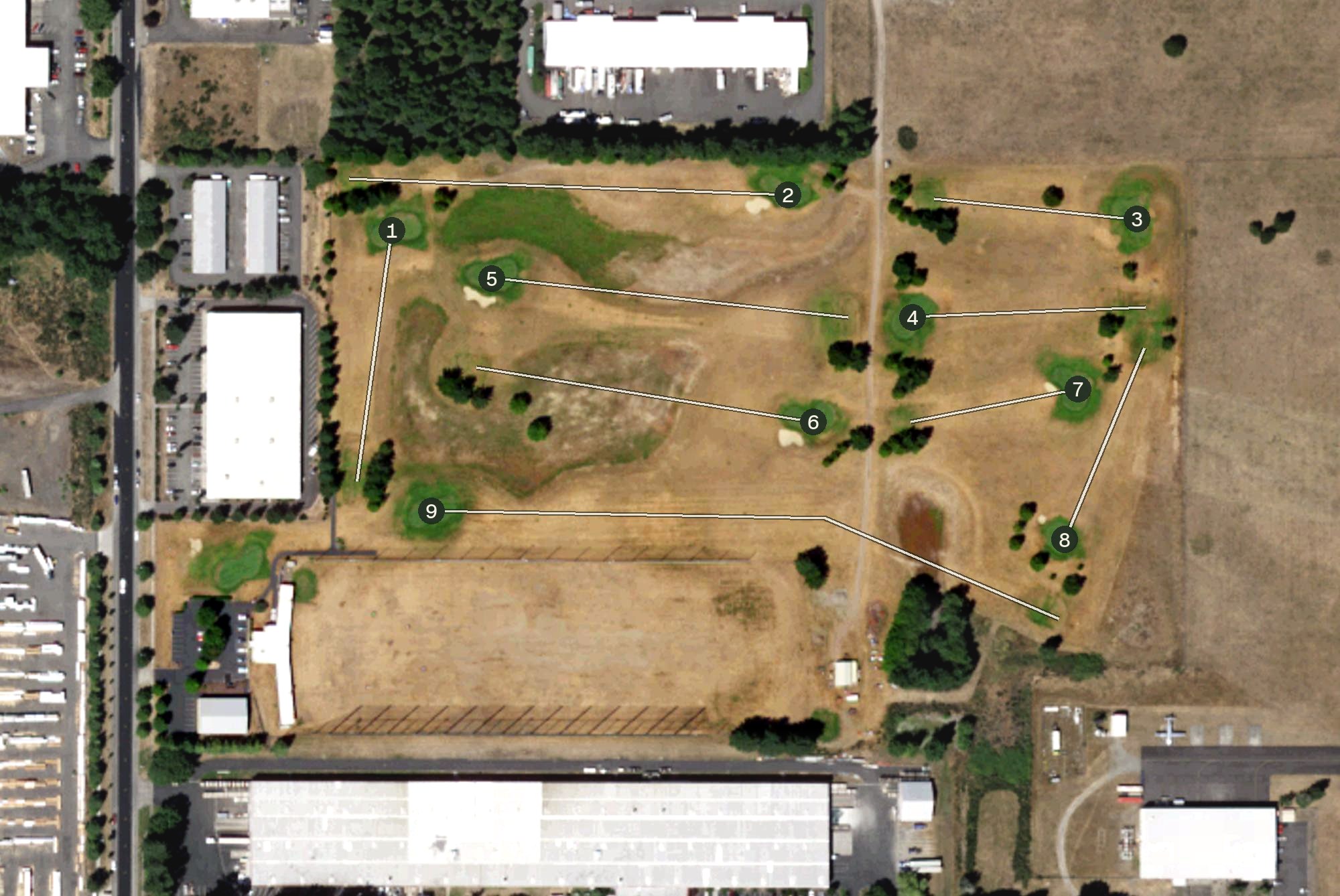Aerial view of Airport Golf, WA