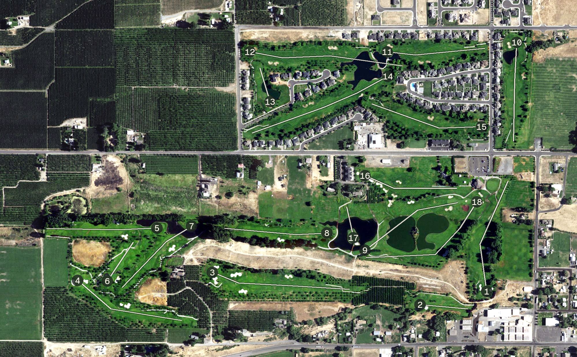 Aerial view of Apple Tree Golf Course & Resort, WA
