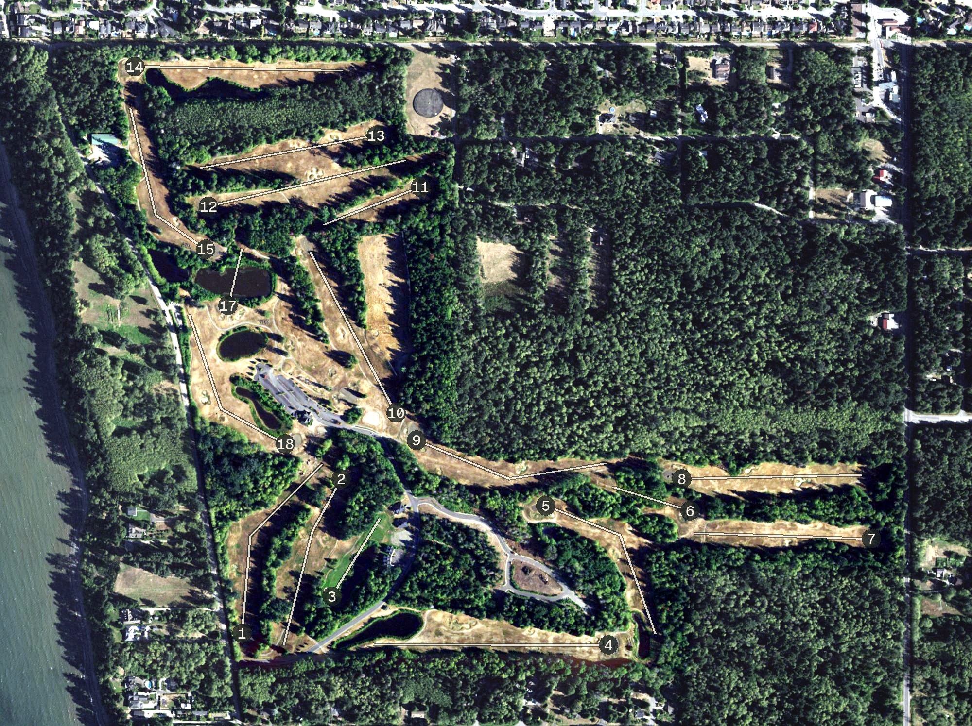 Aerial view of Bald Eagle Golf Club, WA