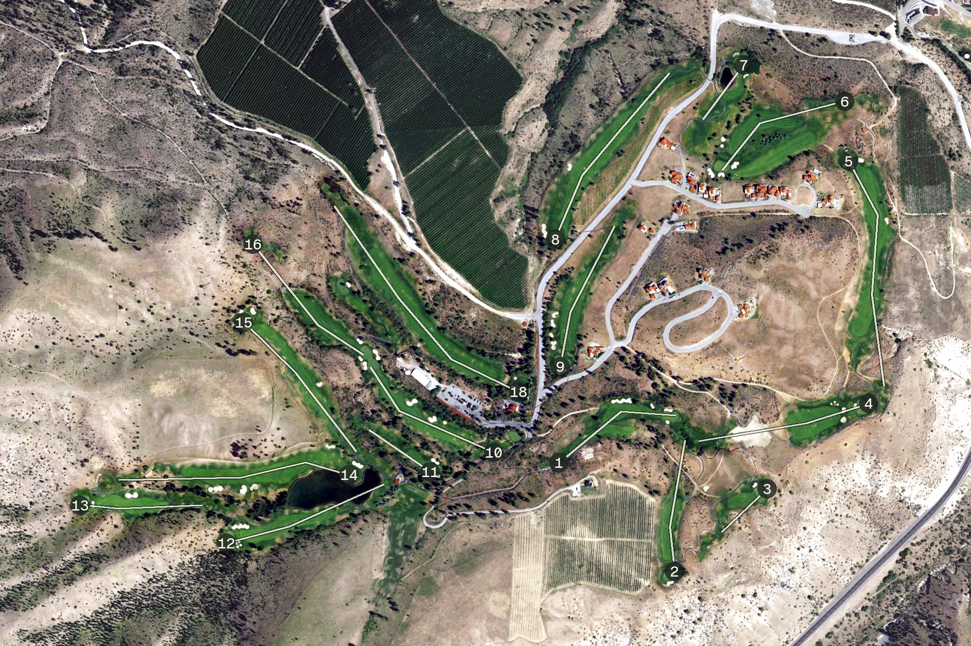 Aerial view of Bear Mountain Golf Course, WA