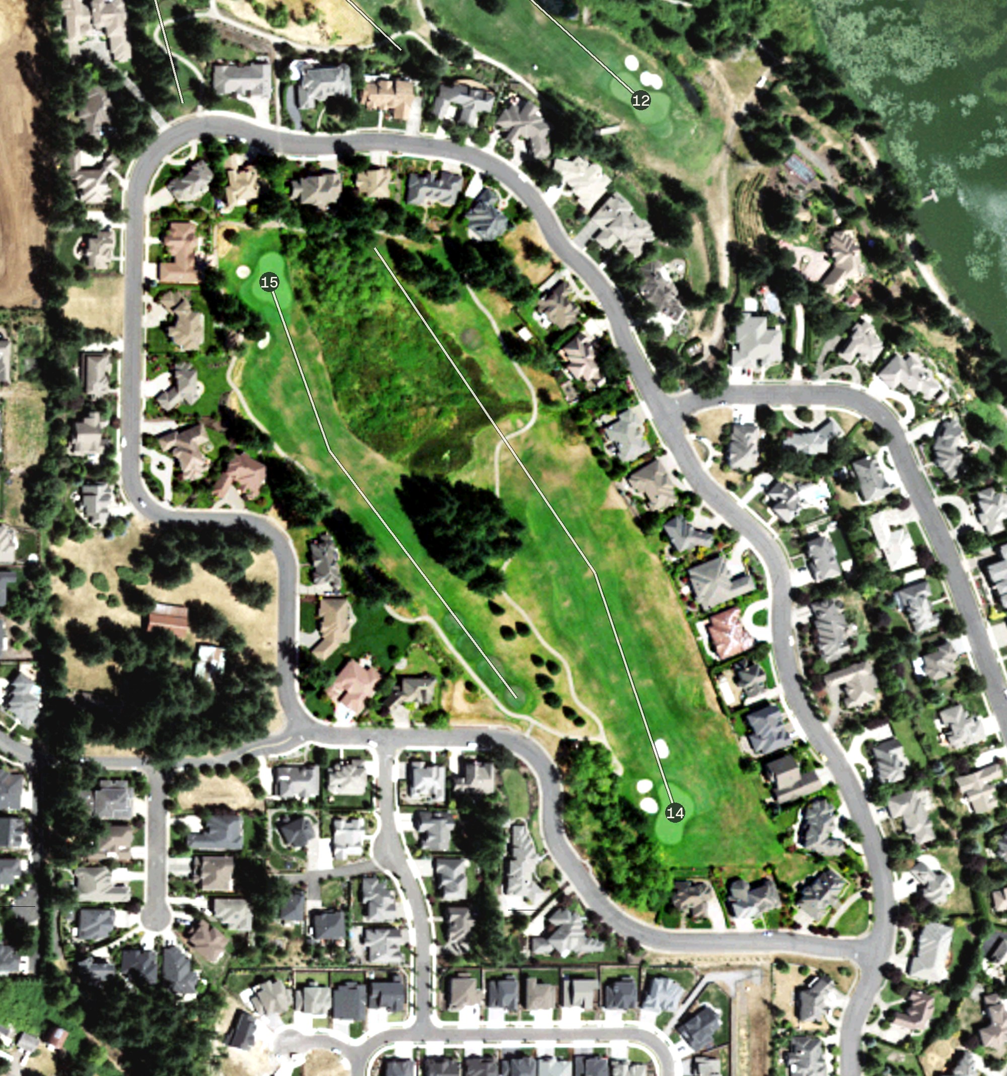 Aerial view of Camas Meadows Golf Club, WA