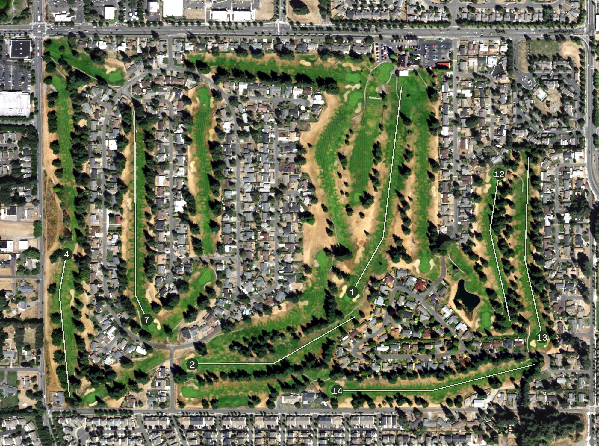 Aerial view of Capital City Golf Club, WA