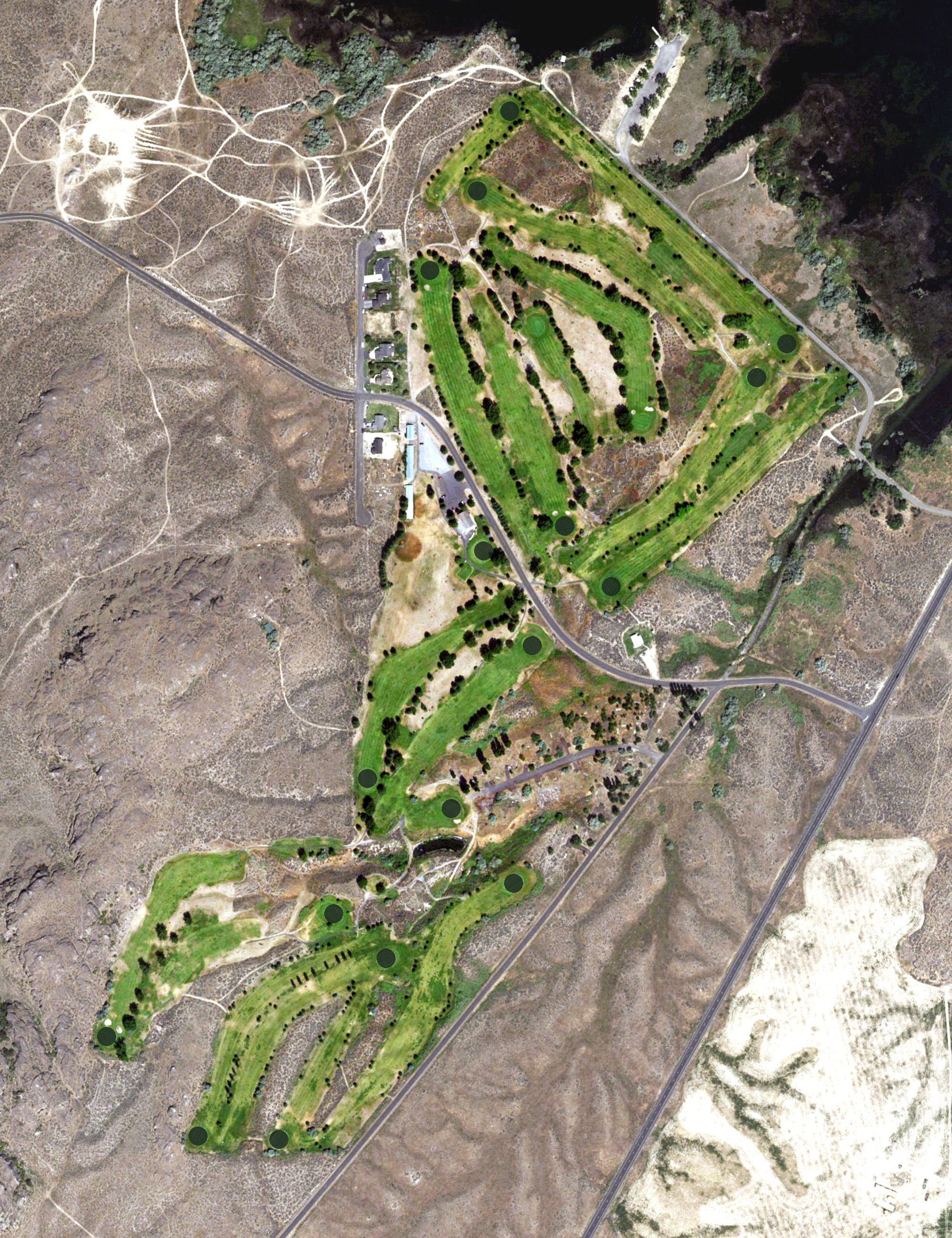 Aerial view of Coyote Ridge Golf Course, WA
