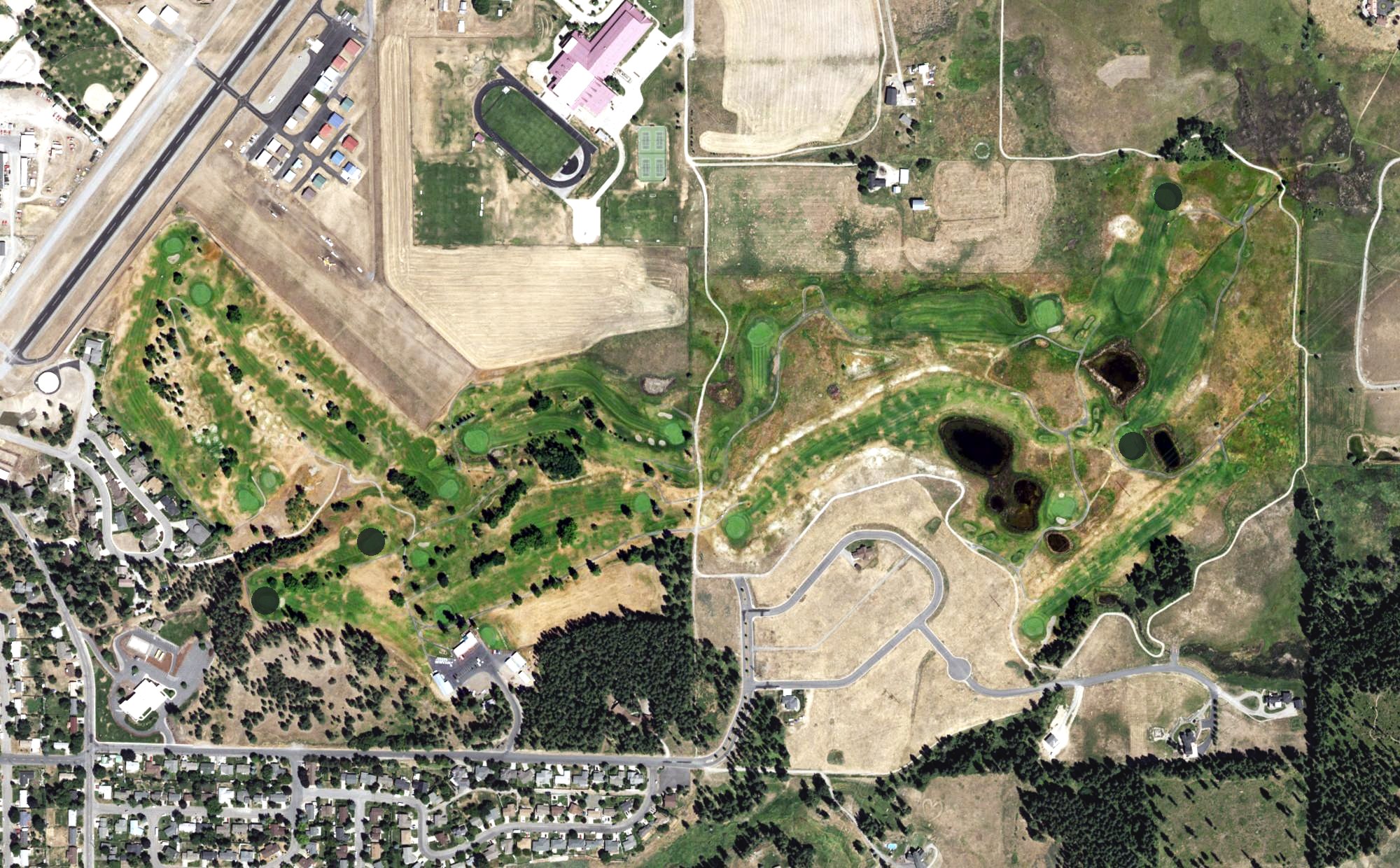 Aerial view of Dominion Meadows Golf Course, WA