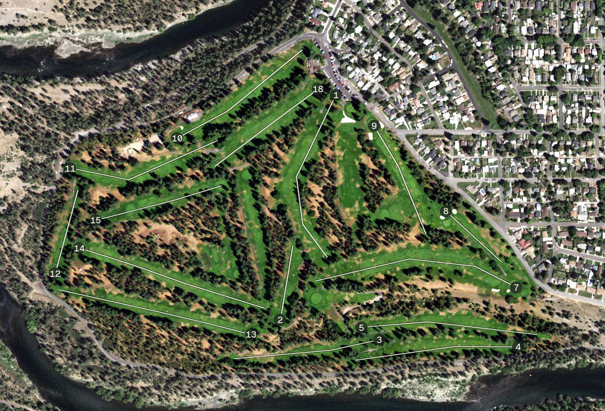 Aerial view of Downriver Golf Course, WA