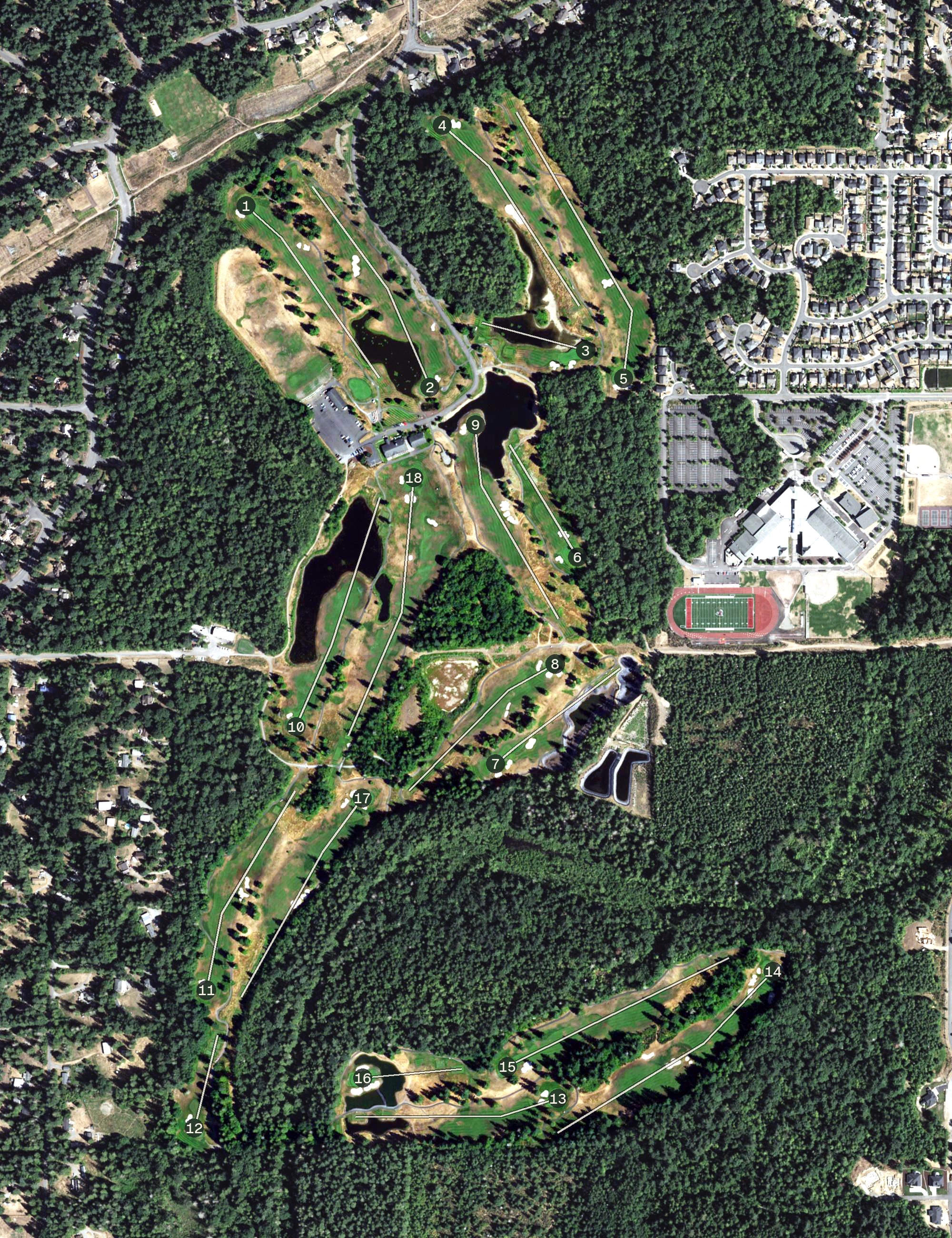 Aerial view of Druid's Glen, WA