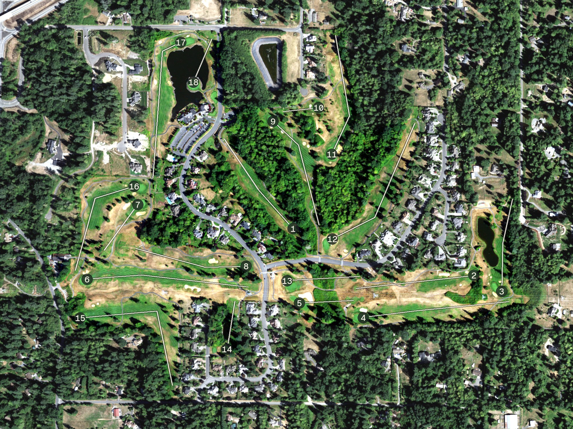 Aerial view of Echo Falls Golf Club, WA